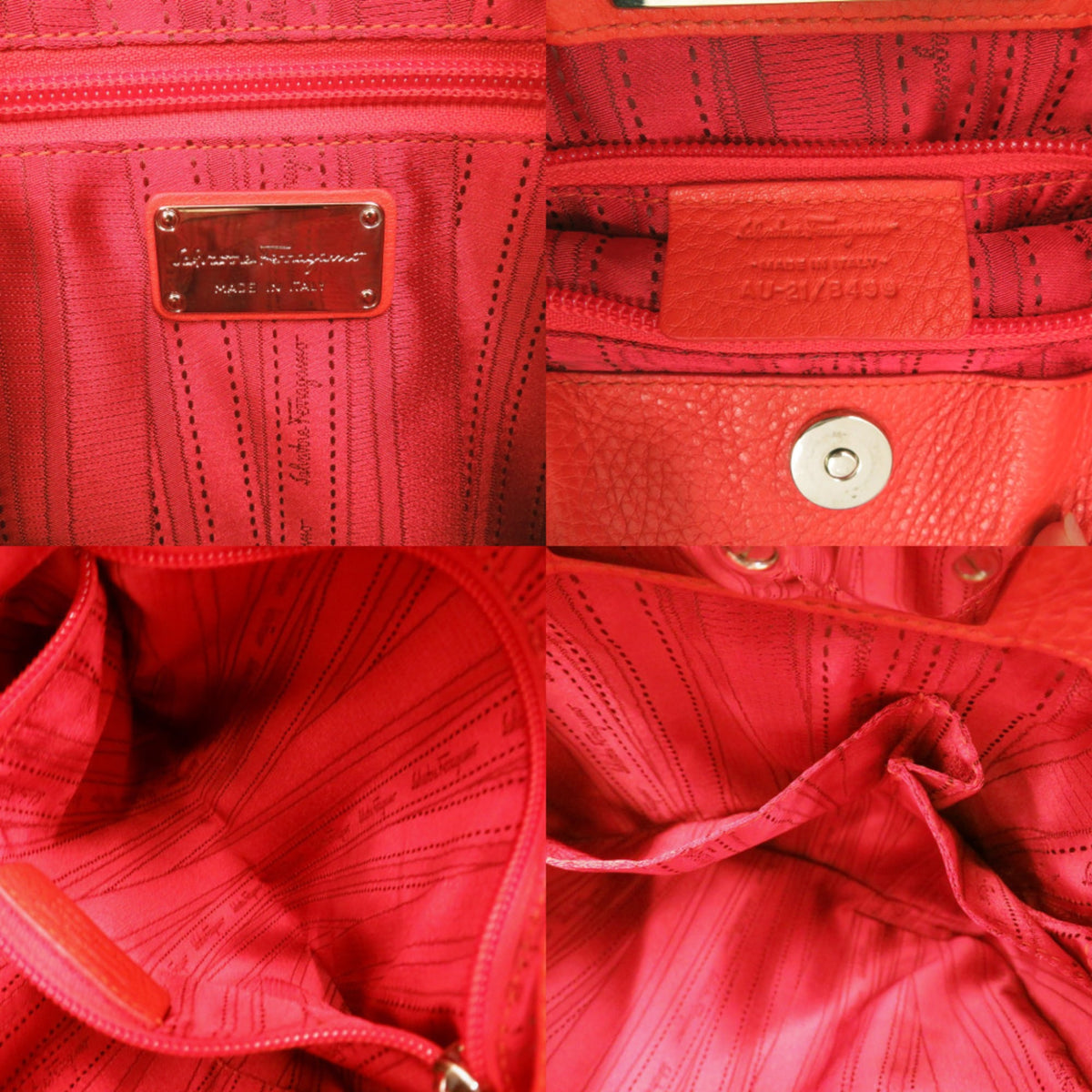 Salvatore Ferragamo Orange Leather Shoulder Bag (Pre-Owned)