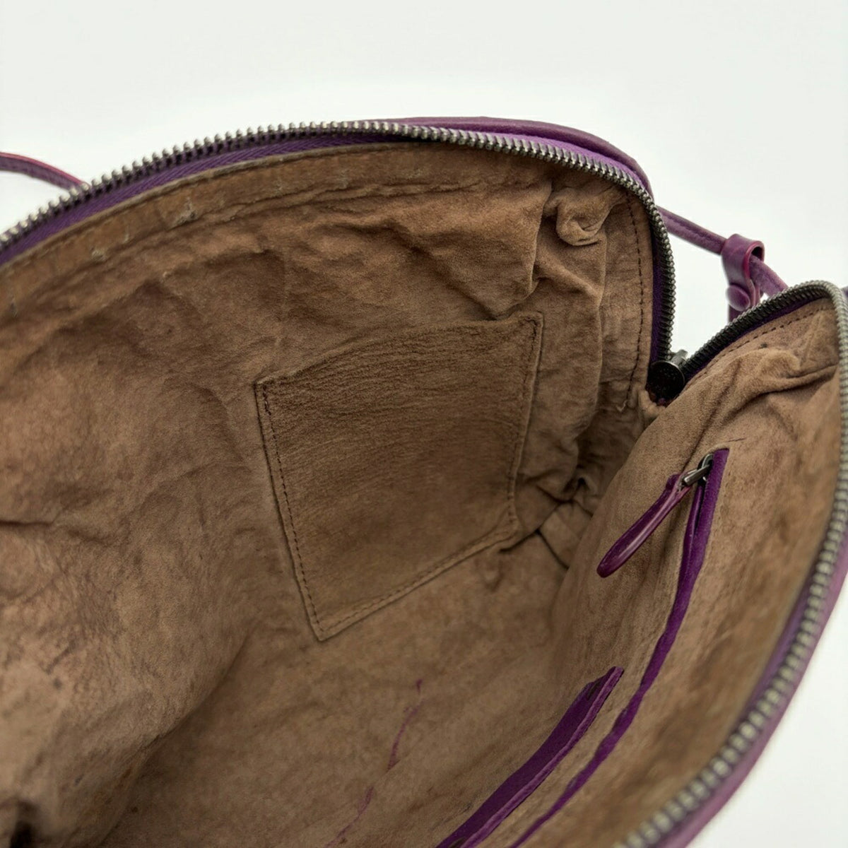 Bottega Veneta Purple Leather Pochette Shoulder Bag (Pre-Owned)