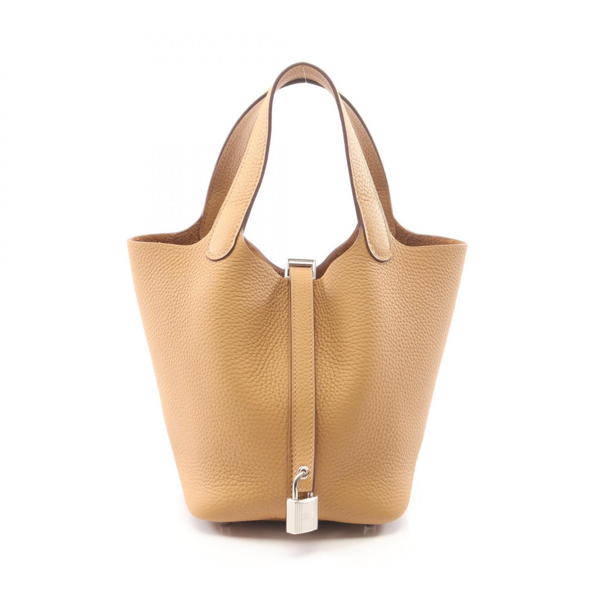 Hermes Beige Taurillon Clemence Leather Handbag (Pre-Owned)