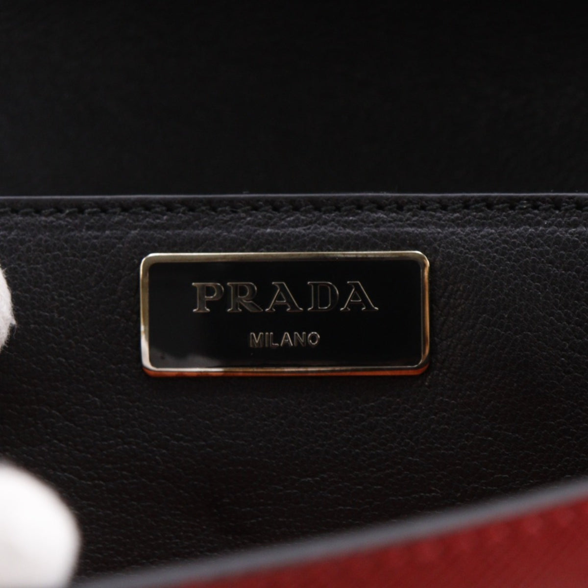 Prada Saffiano Orange Red Color Saffiano Clutch Bag Shoulder Bag (Pre-Owned)