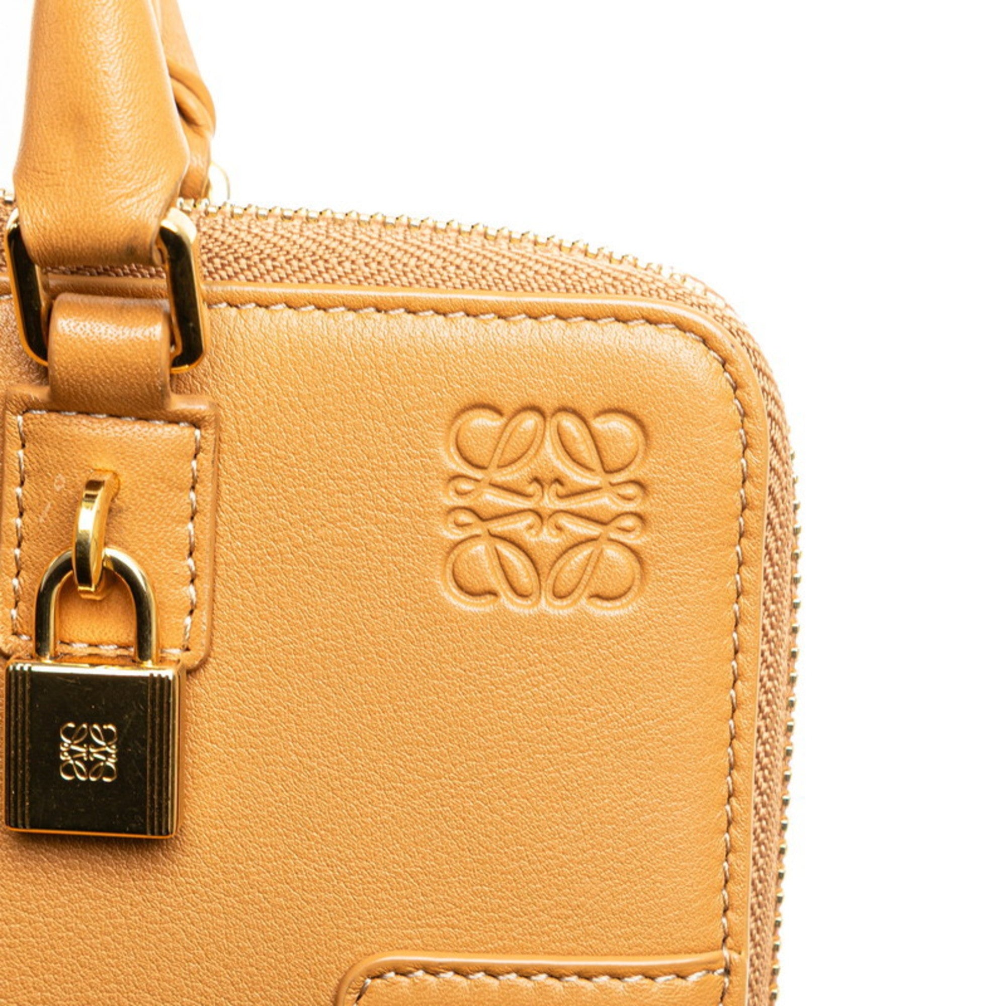 Loewe Brown Leather Handbag Shoulder Bag (Pre-Owned)