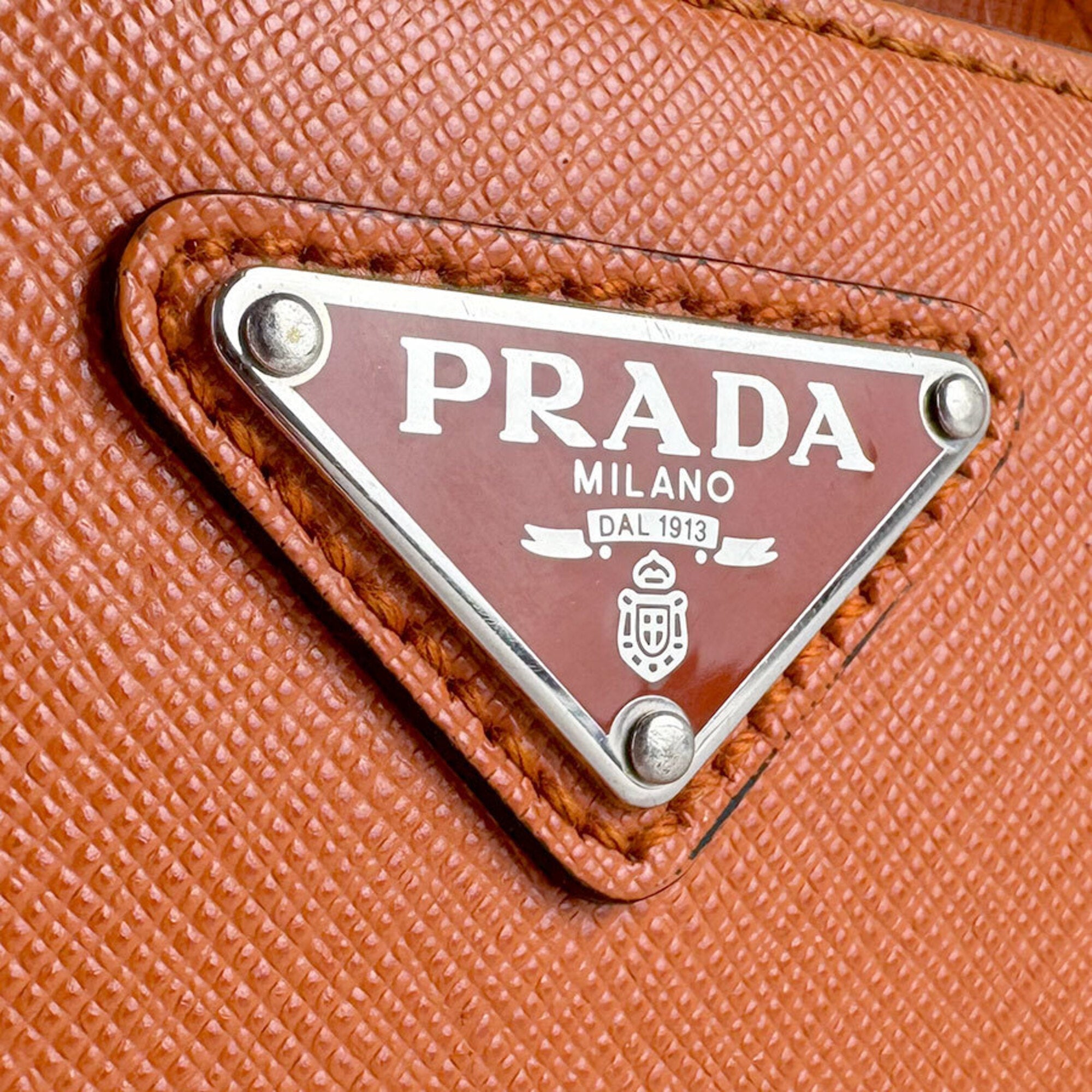 Prada Orange Leather Shoulder Bag (Pre-Owned)