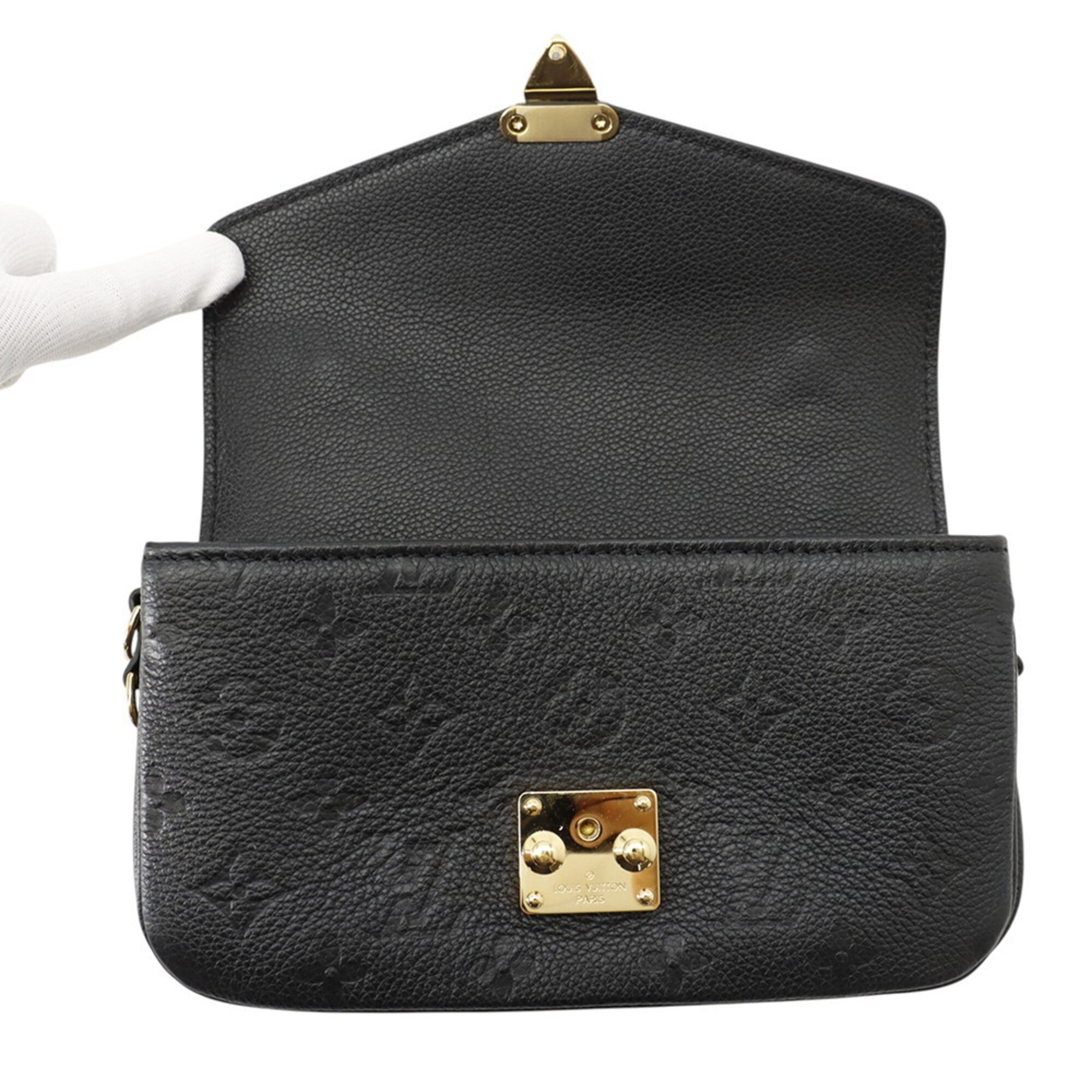 Louis Vuitton Monogram Empreinte Black Noir Monogram Empreinte Handbag Pochette Shoulder Bag (Pre-Owned)