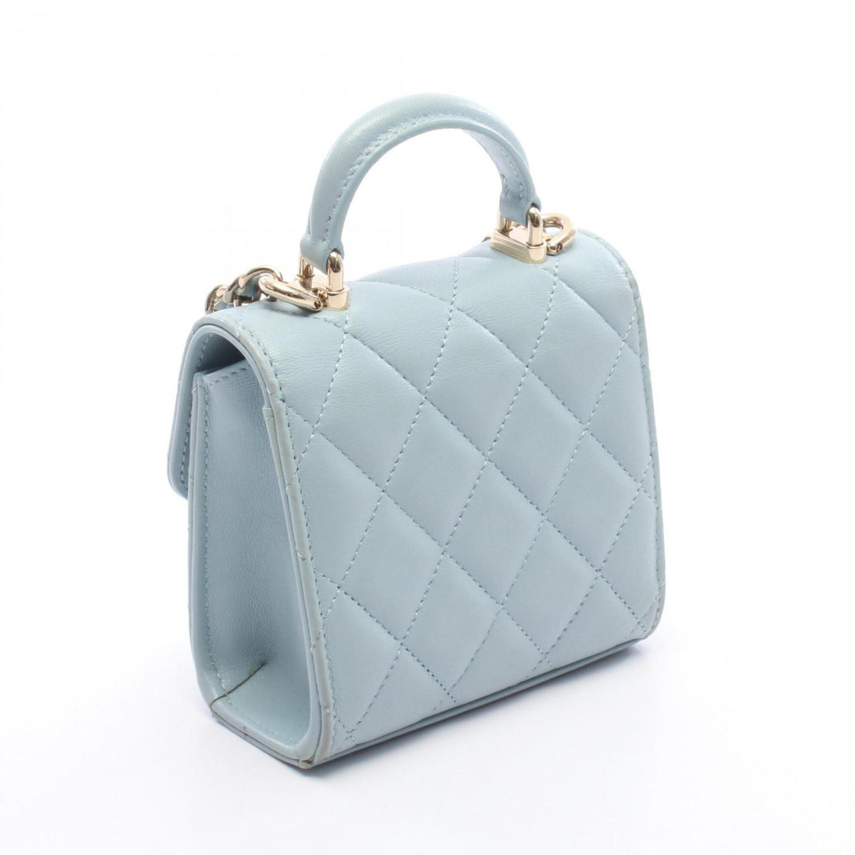 Chanel Blue Leather Handbag Shoulder Bag (Pre-Owned)