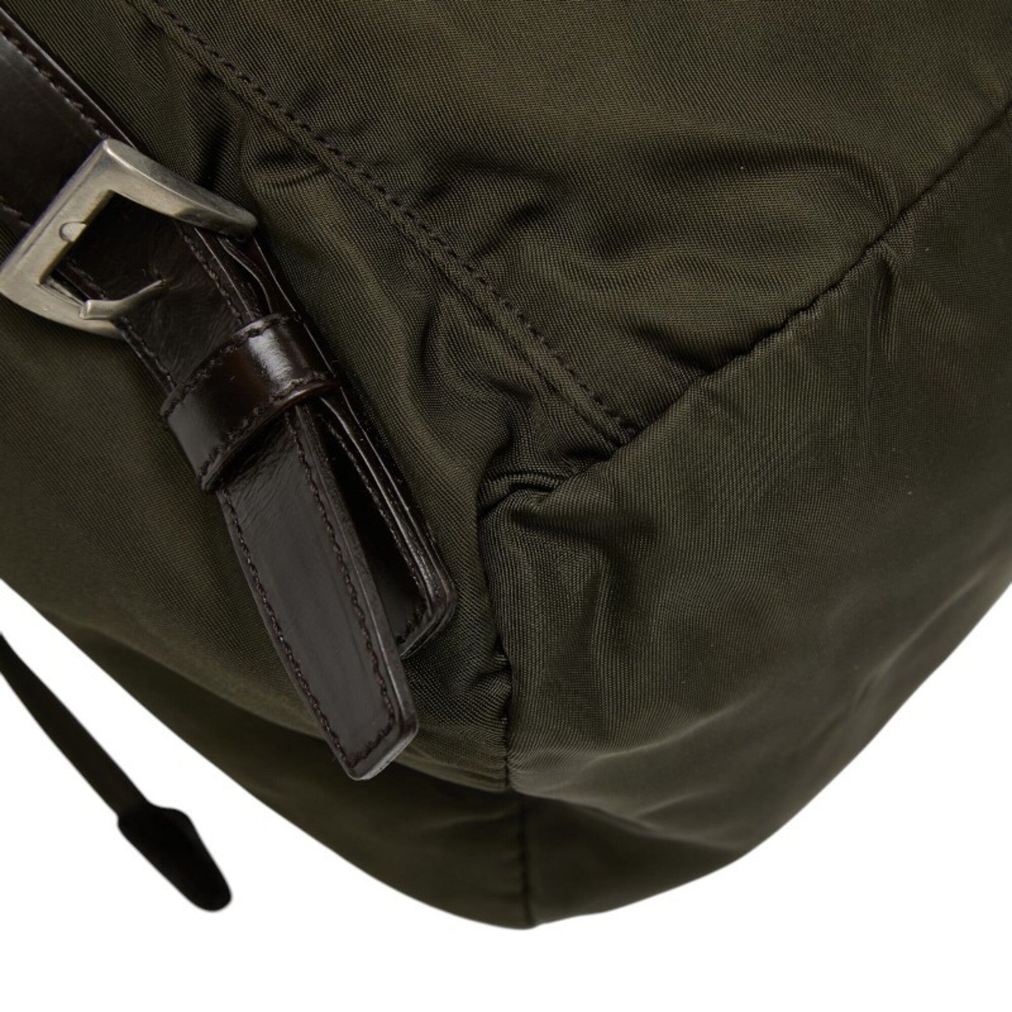 Prada Green Nylon Leather Backpack (Pre-Owned)
