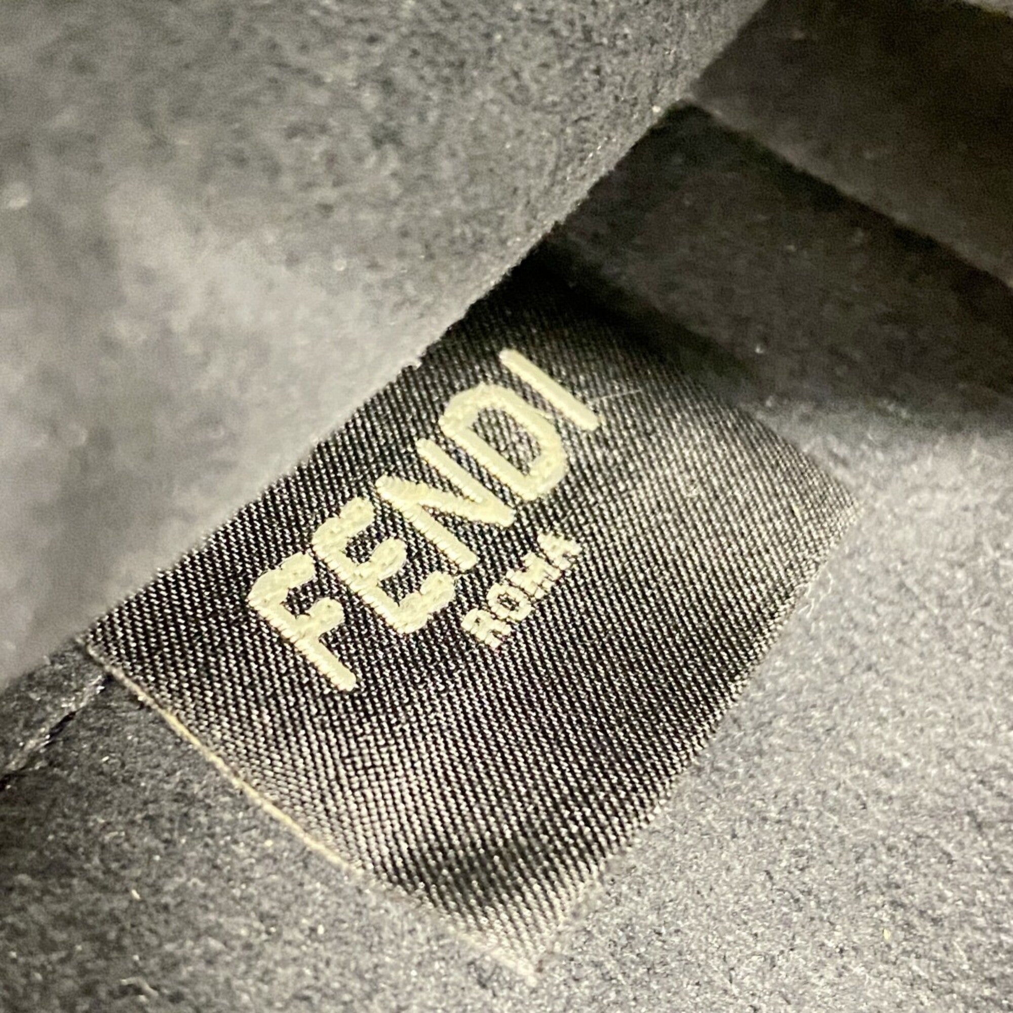 Fendi Blue Brown Leather Denim Denim Shoulder Bag (Pre-Owned)