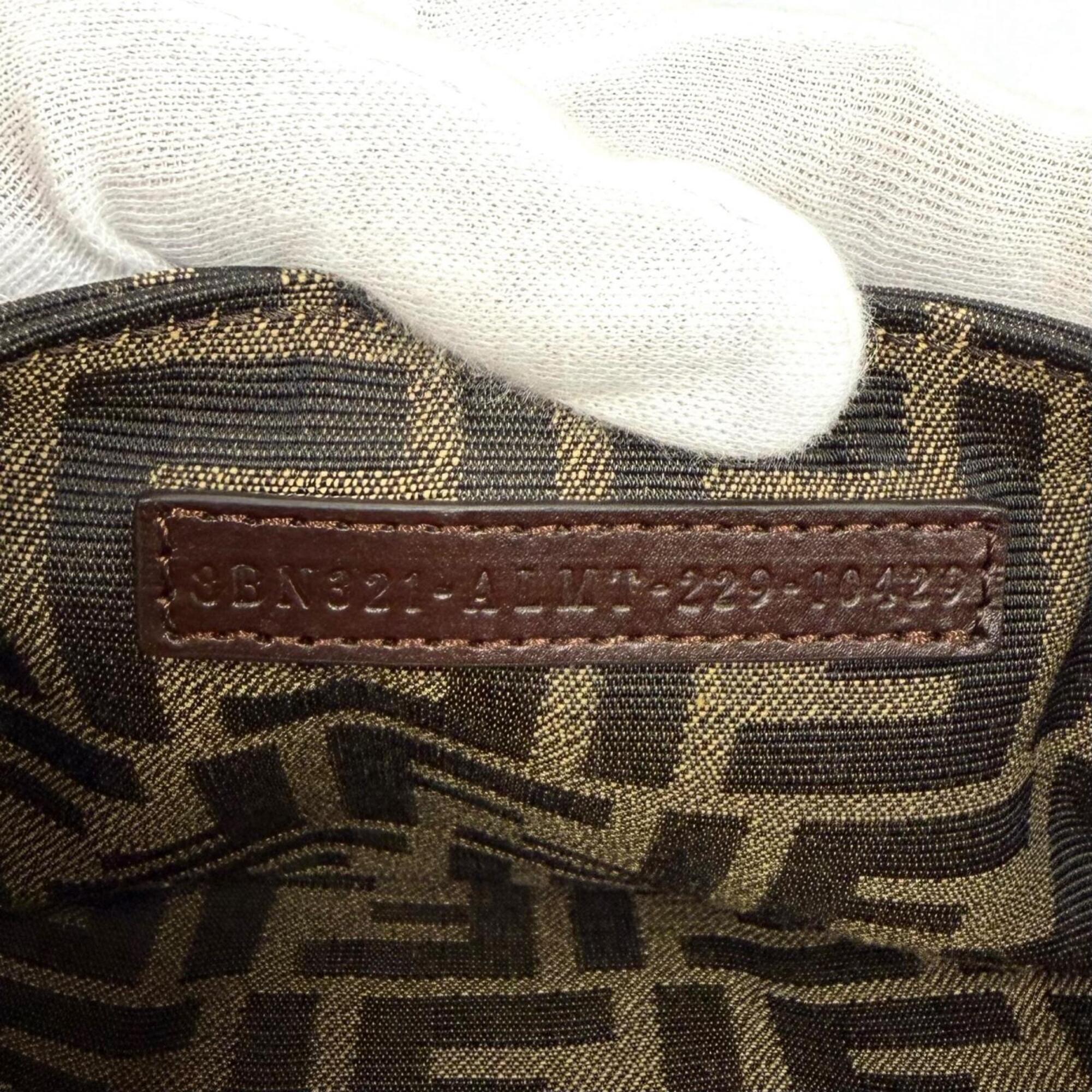 Fendi Brown Canvas Leather Handbag (Pre-Owned)