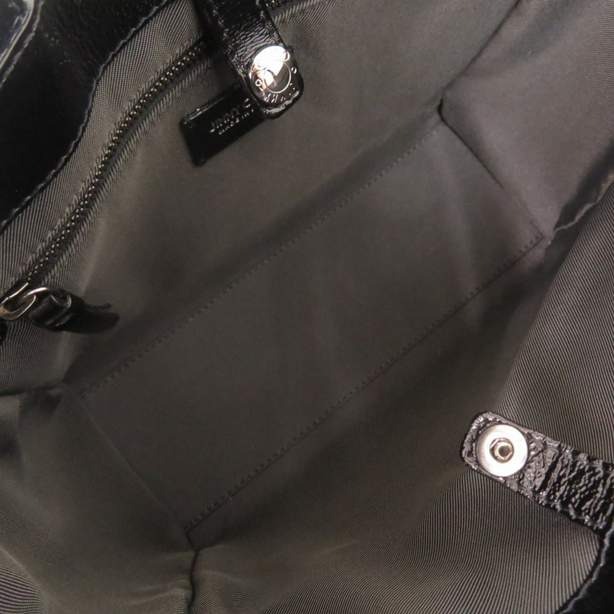 Jimmy Choo Black Patent Leather Handbag Shoulder Bag (Pre-Owned)