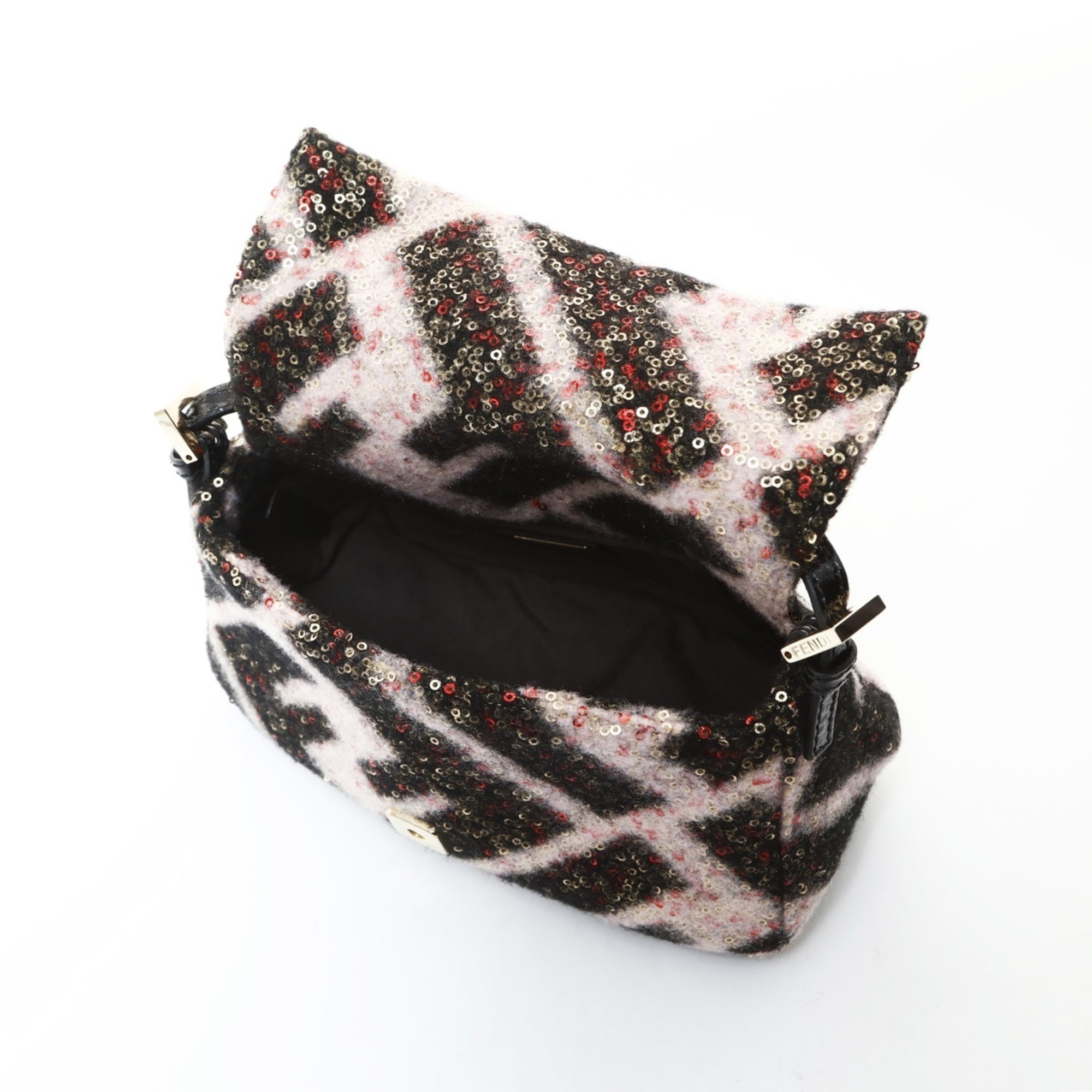 Fendi Black Wool Shoulder Bag (Pre-Owned)