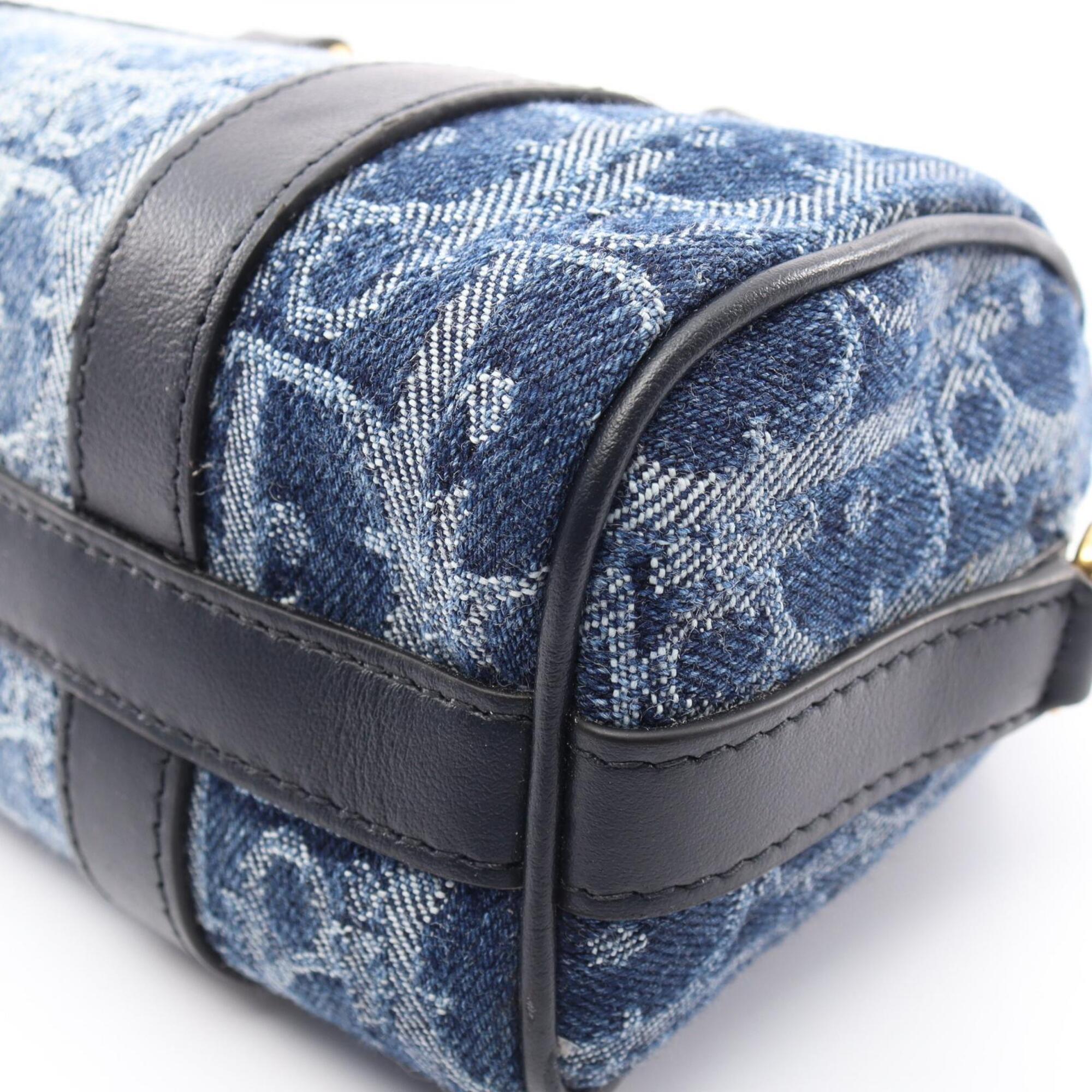 Christian Dior Blue Navy Denim Leather Handbag (Pre-Owned)