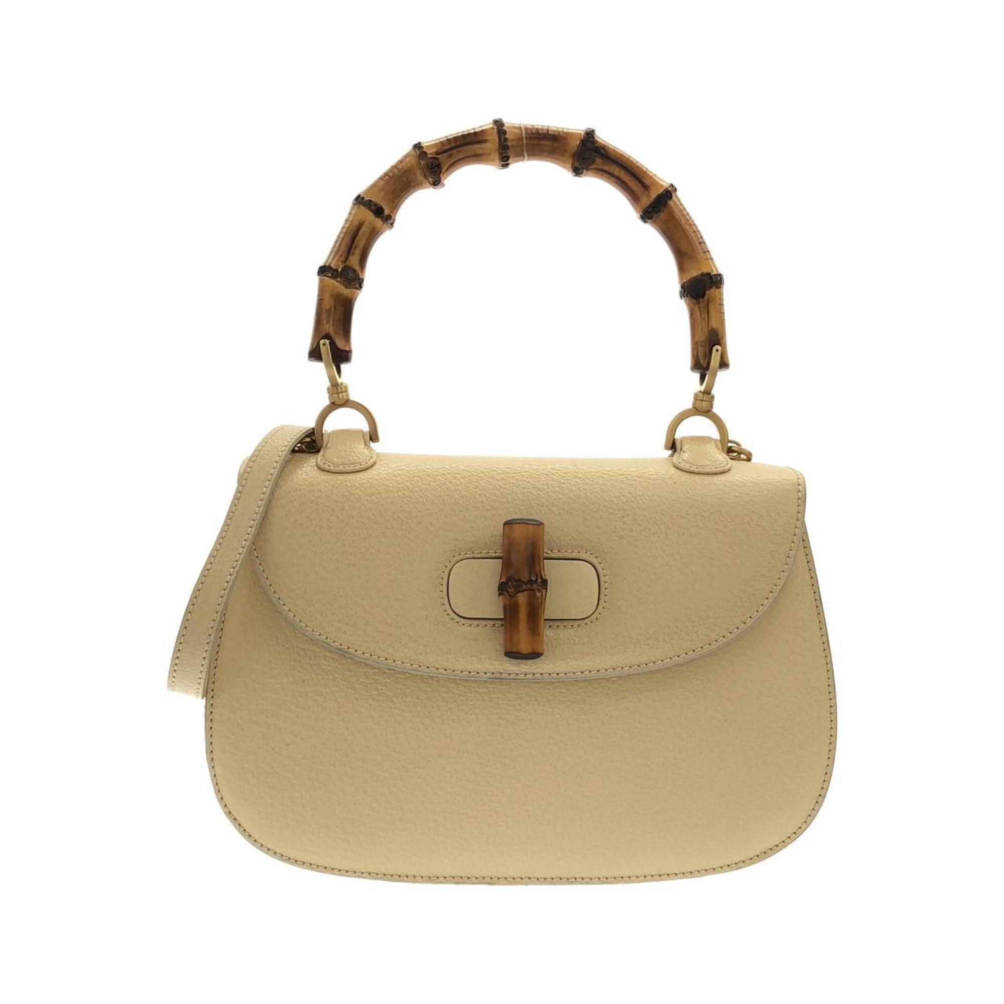 Gucci Ivory Leather Handbag (Pre-Owned)