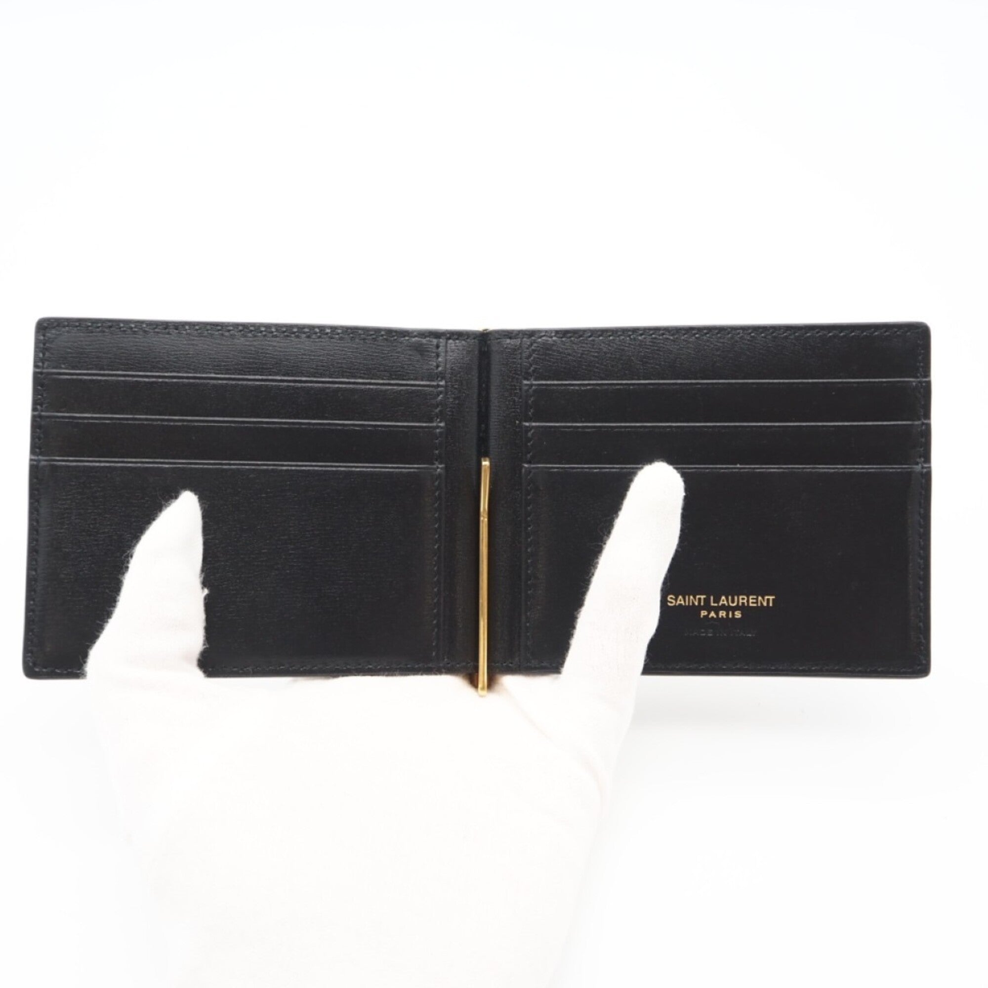 Saint Laurent Black Leather Money Clip (Pre-Owned)