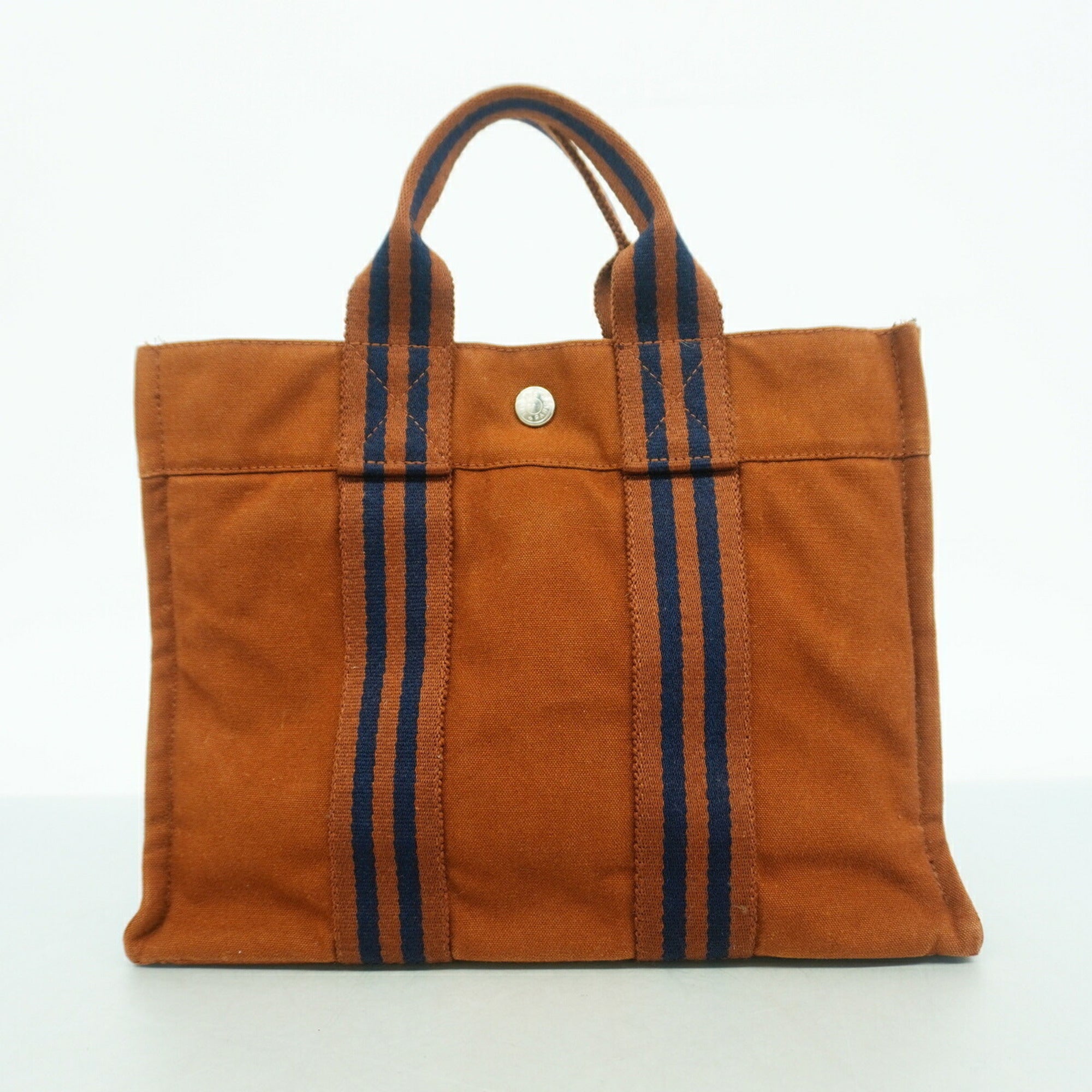 Hermes Brown Canvas Handbag (Pre-Owned)