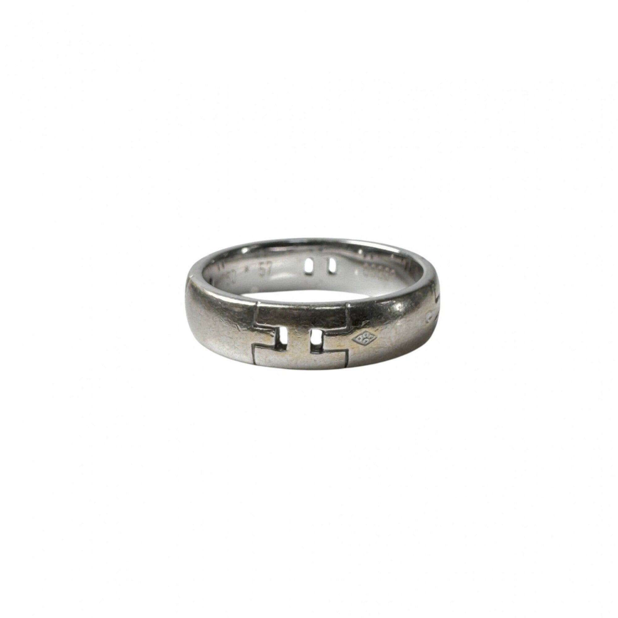 Hermes White Gold Band Ring (Pre-Owned)