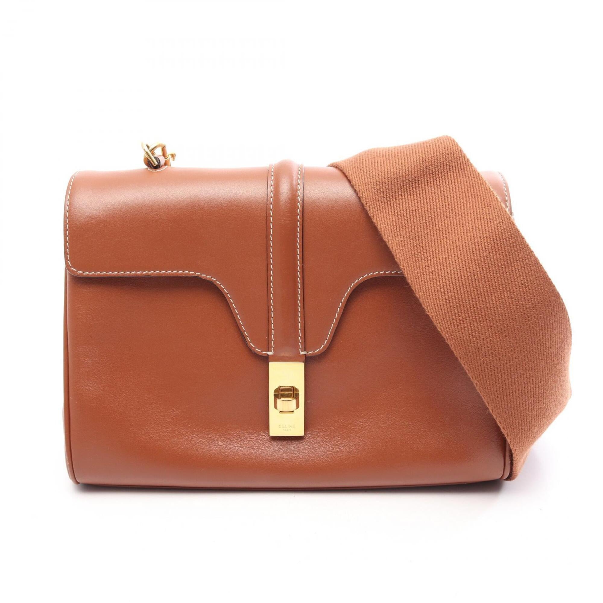 Celine Brown Leather Handbag Shoulder Bag (Pre-Owned)