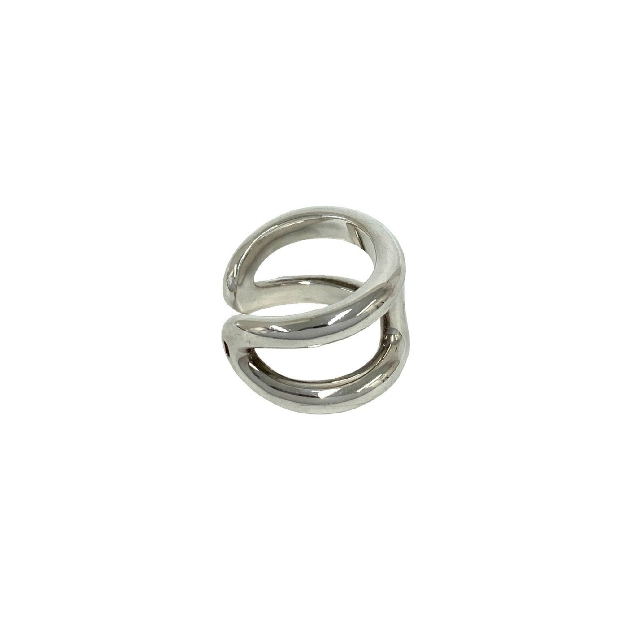 Hermes Silver Silver 925 Band Ring (Pre-Owned)