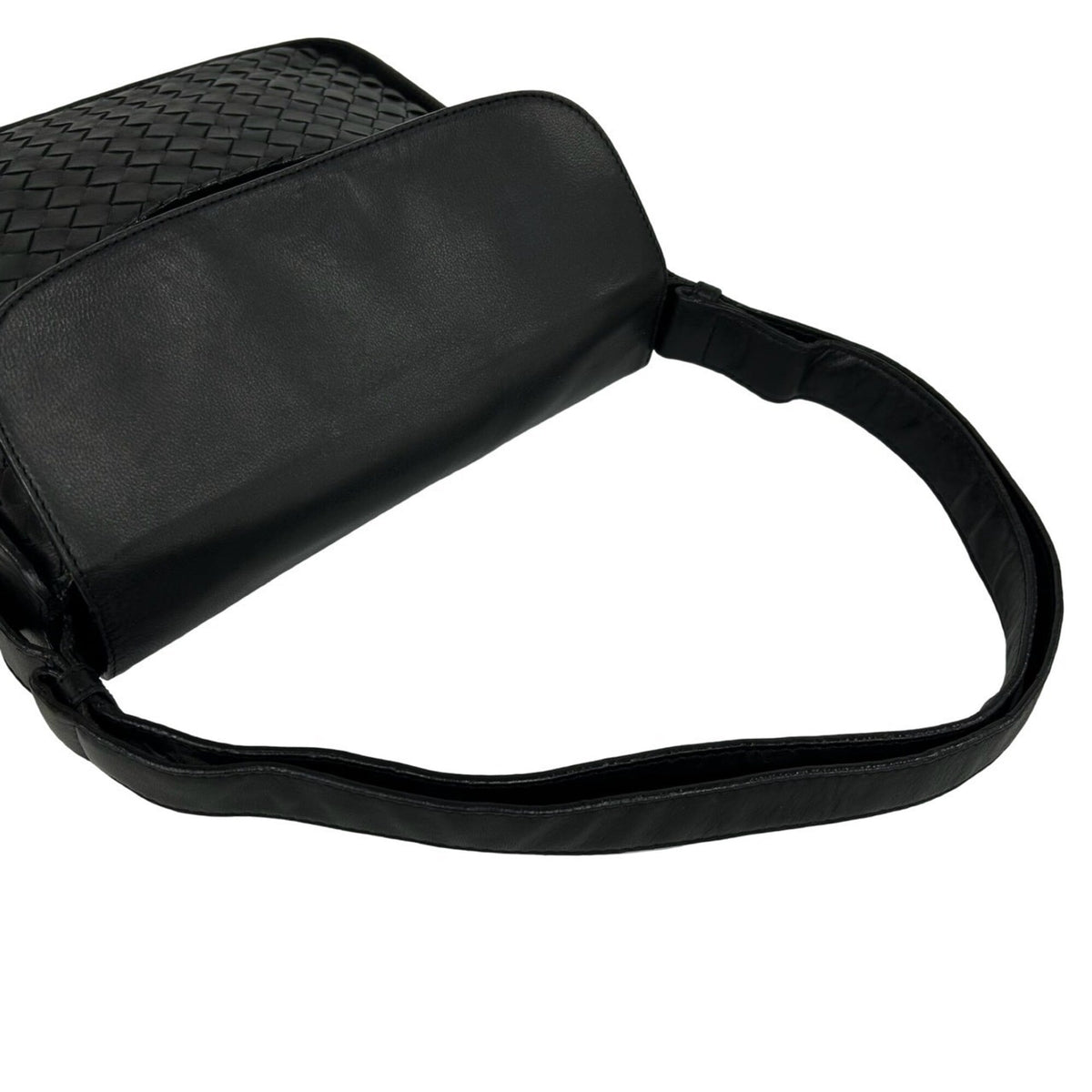 Bottega Veneta Black Leather Handbag Shoulder Bag (Pre-Owned)