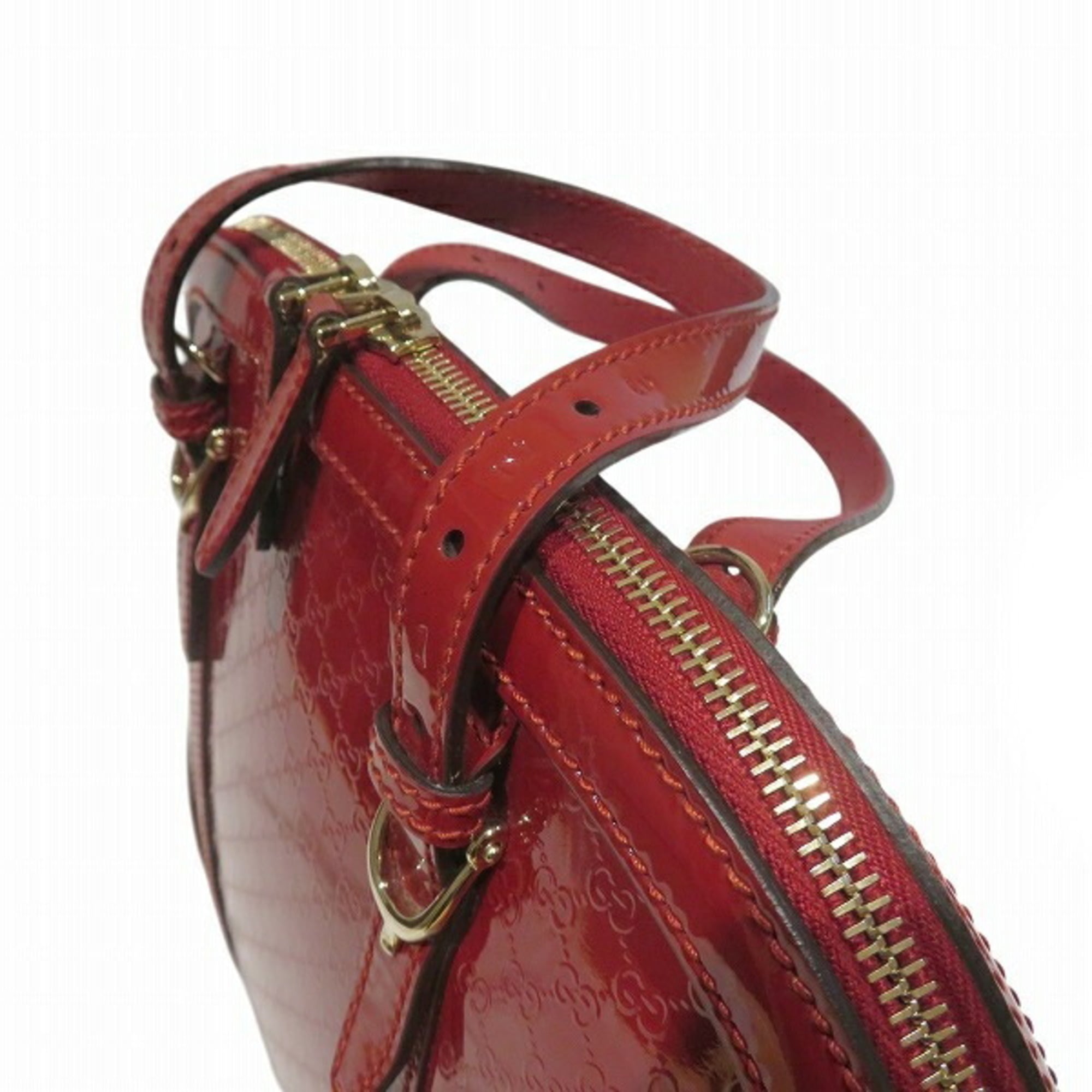 Gucci Red Color Patent Leather Handbag Shoulder Bag (Pre-Owned)