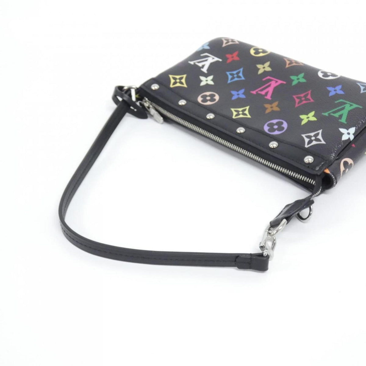 Louis Vuitton Black Coated Canvas Pochette Pouch (Pre-Owned)