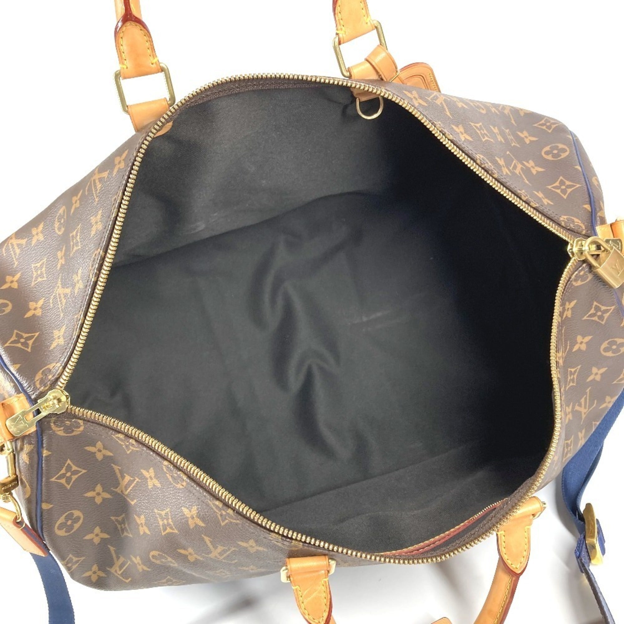 Louis Vuitton Blue Brown Monogram Boston Bag Shoulder Bag (Pre-Owned)