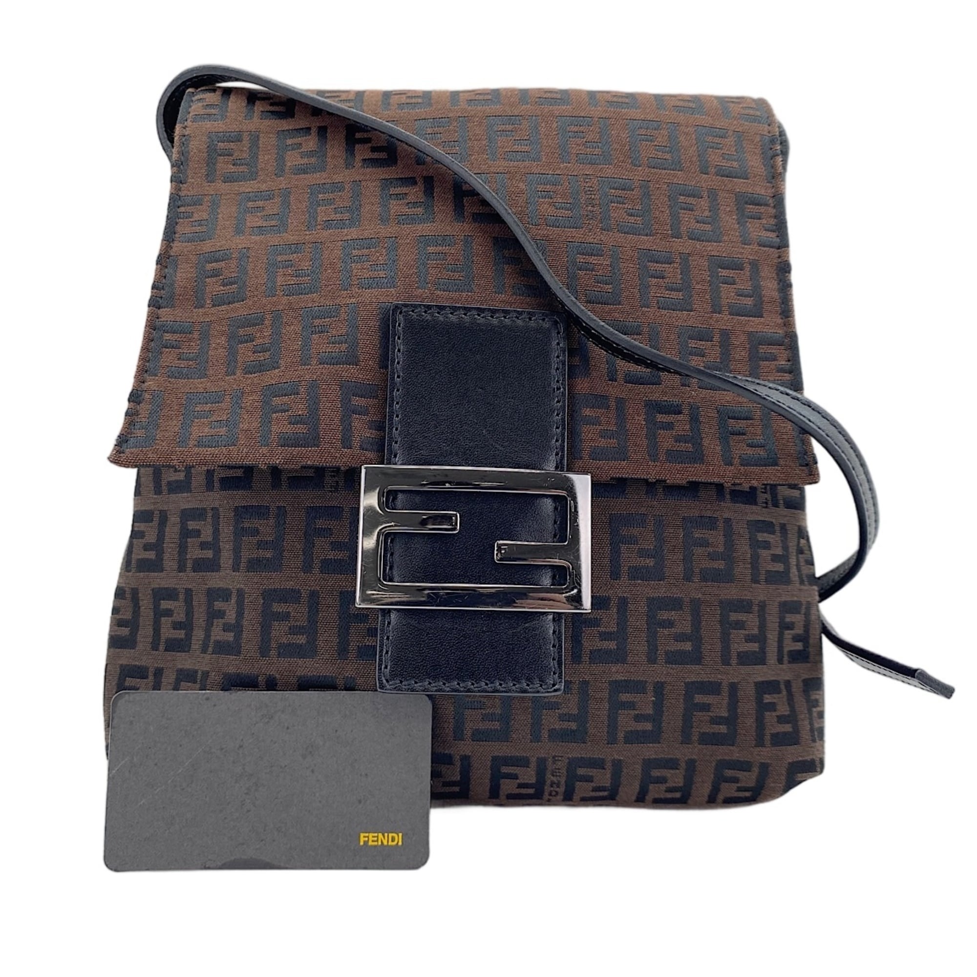 Fendi Zucchino Brown Zucchino Shoulder Bag (Pre-Owned)