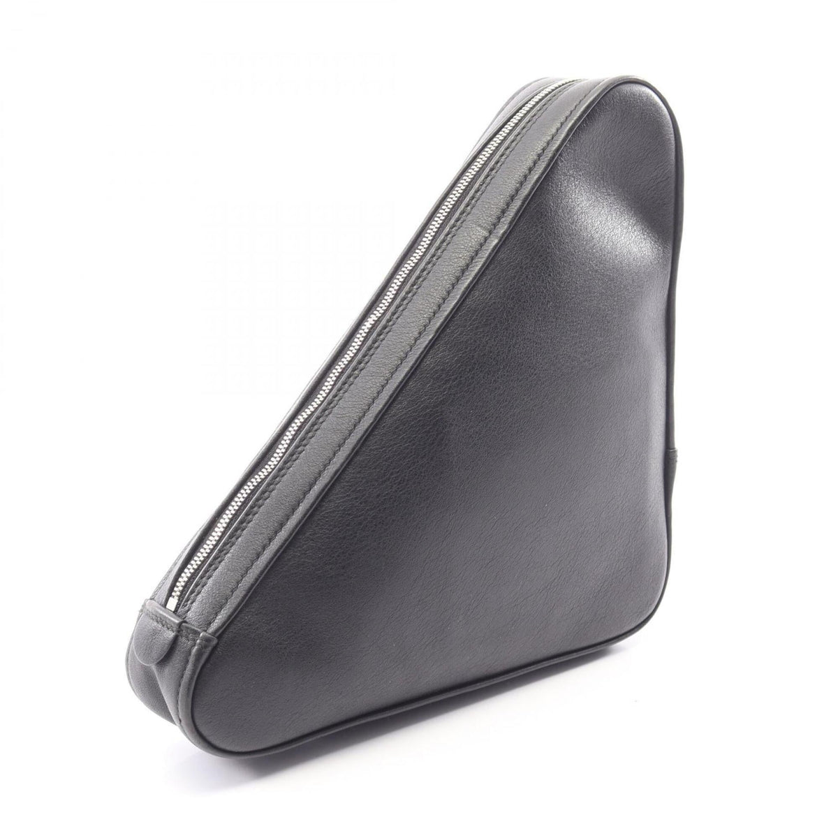 Balenciaga Black Leather Clutch Bag Handbag (Pre-Owned)