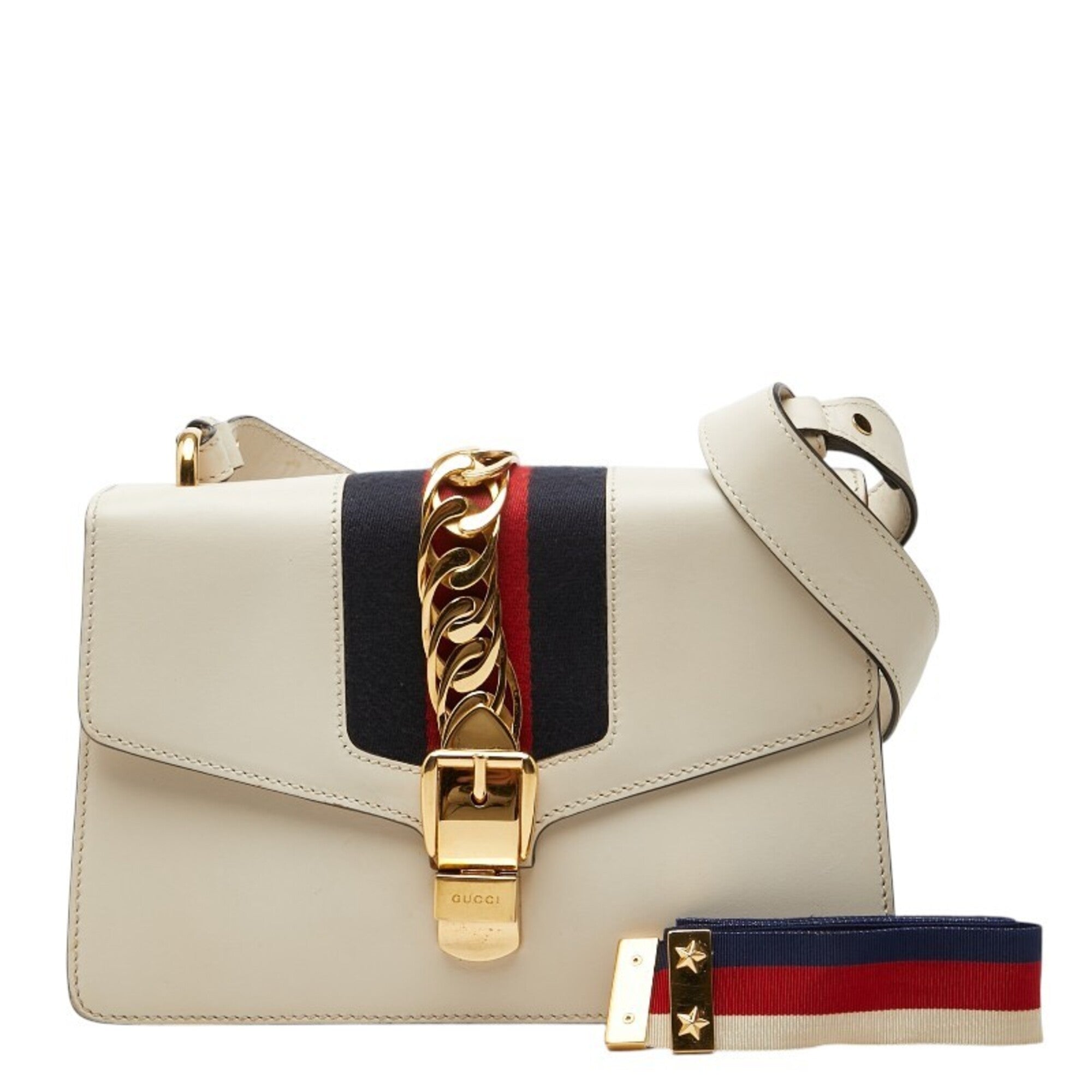 Gucci Ivory White Leather Handbag Shoulder Bag (Pre-Owned)