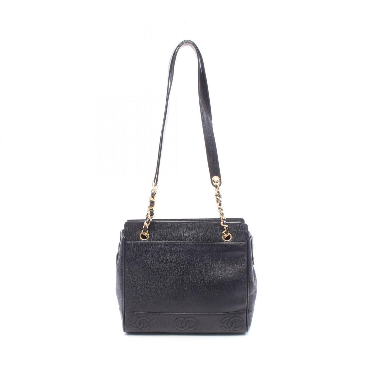 Chanel Black Grained Calfskin Handbag Tote Bag (Pre-Owned)