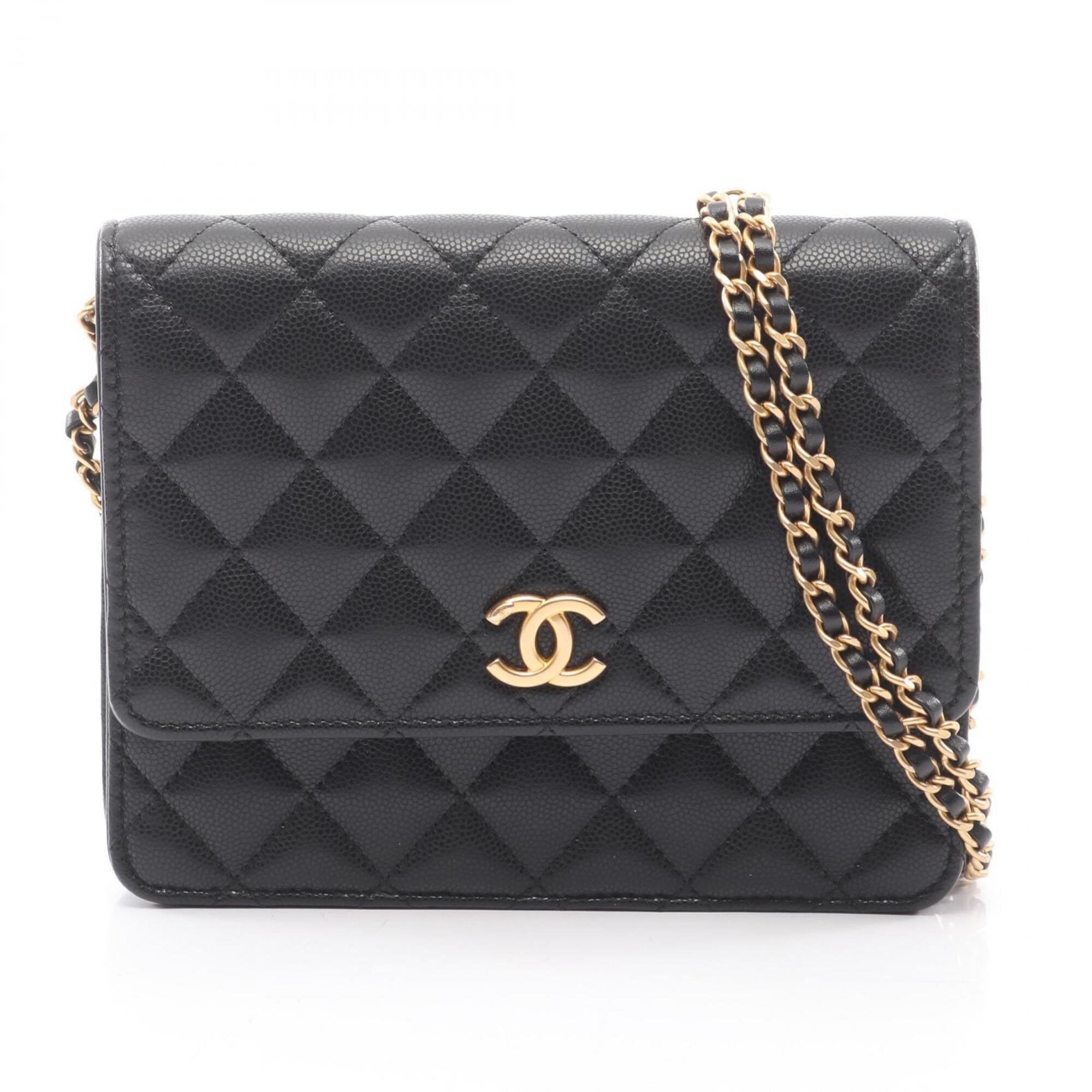 Chanel Matelasse Black Grained Calfskin Handbag Shoulder Bag (Pre-Owned)