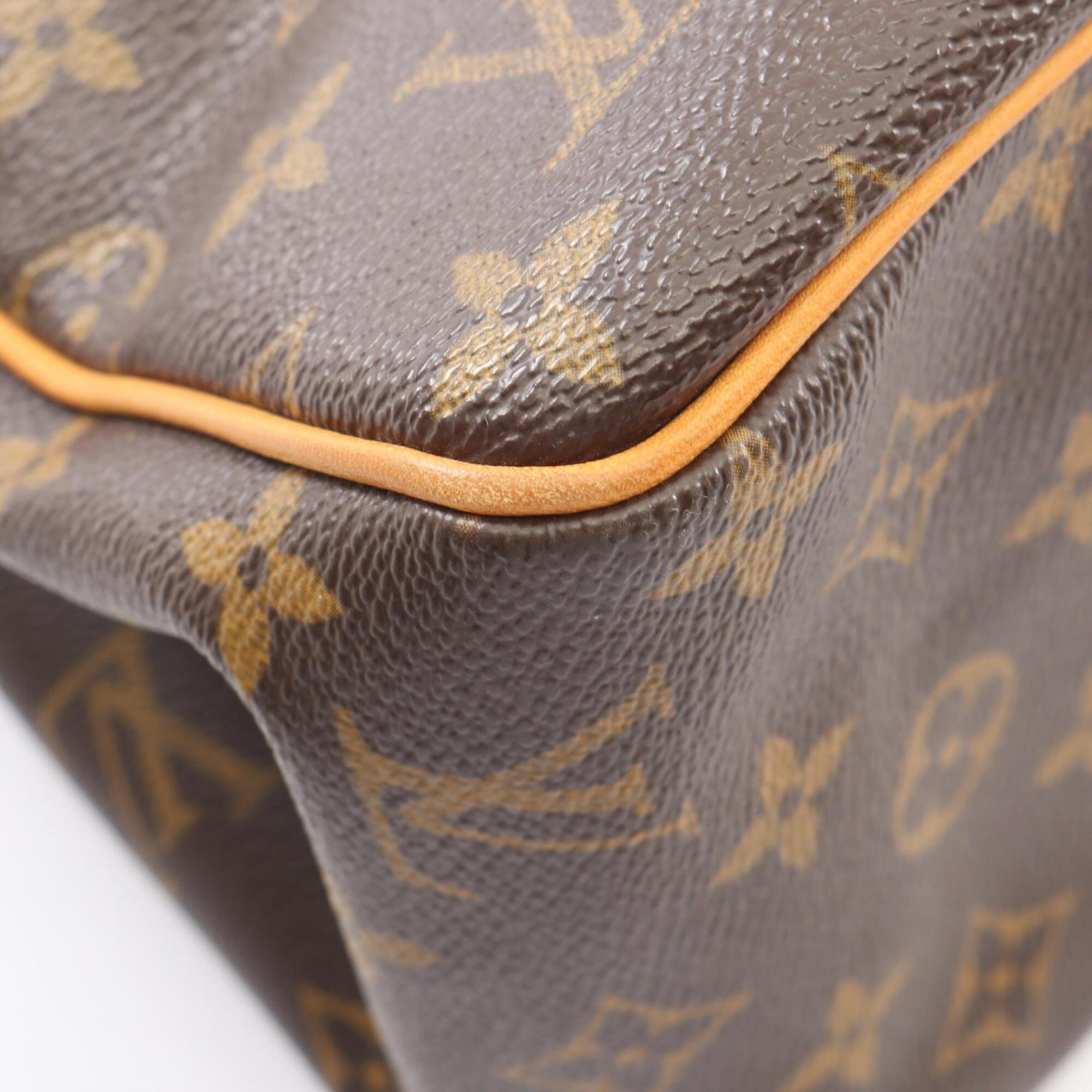 Louis Vuitton Brown Coated Canvas Leather Handbag Tote Bag (Pre-Owned)