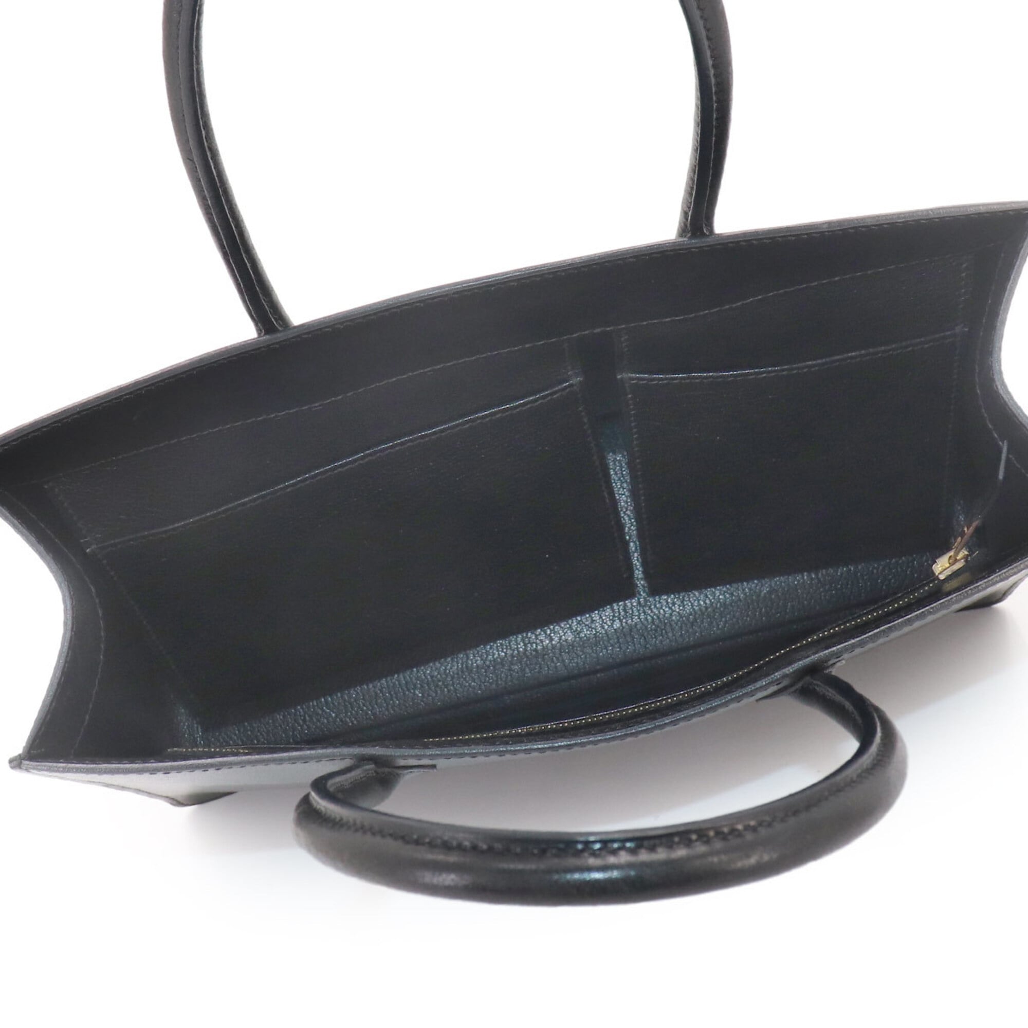 Hermes Black White Box Calf Leather Handbag (Pre-Owned)