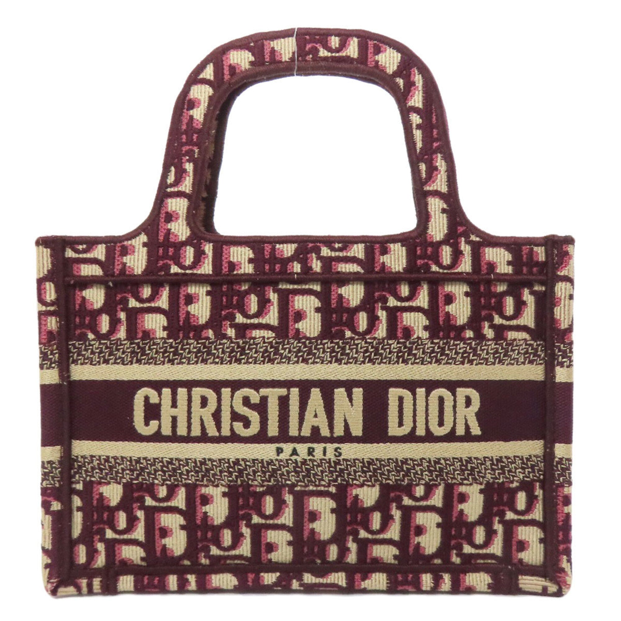 Christian Dior Bordeaux Canvas Handbag (Pre-Owned)