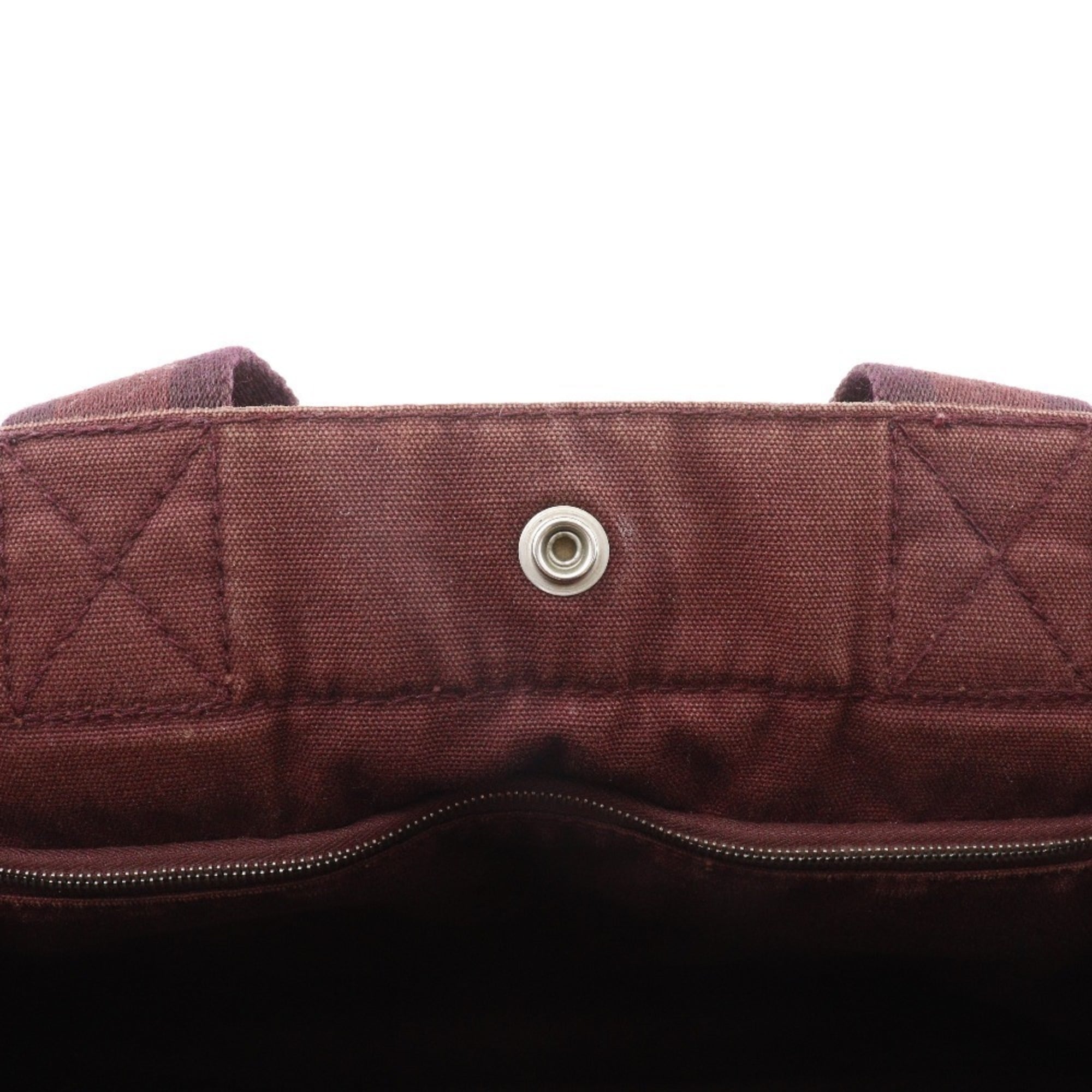 Hermes Brown Cotton Canvas Leather Handbag (Pre-Owned)