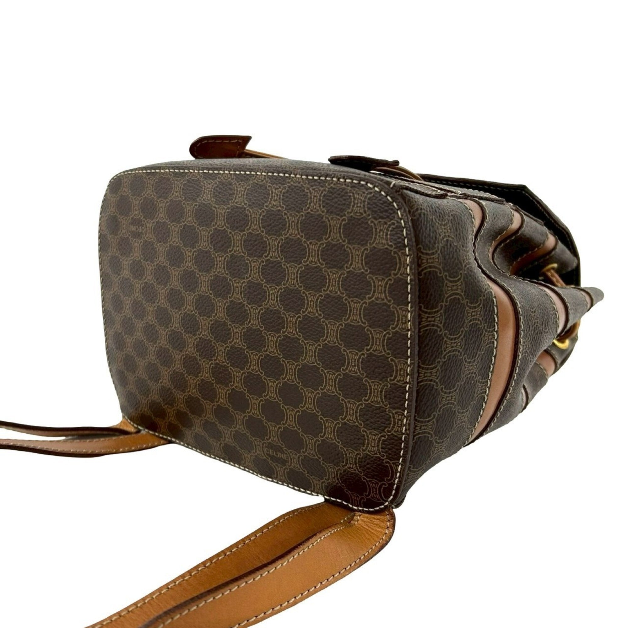 Celine Brown Leather Pvc Backpack (Pre-Owned)