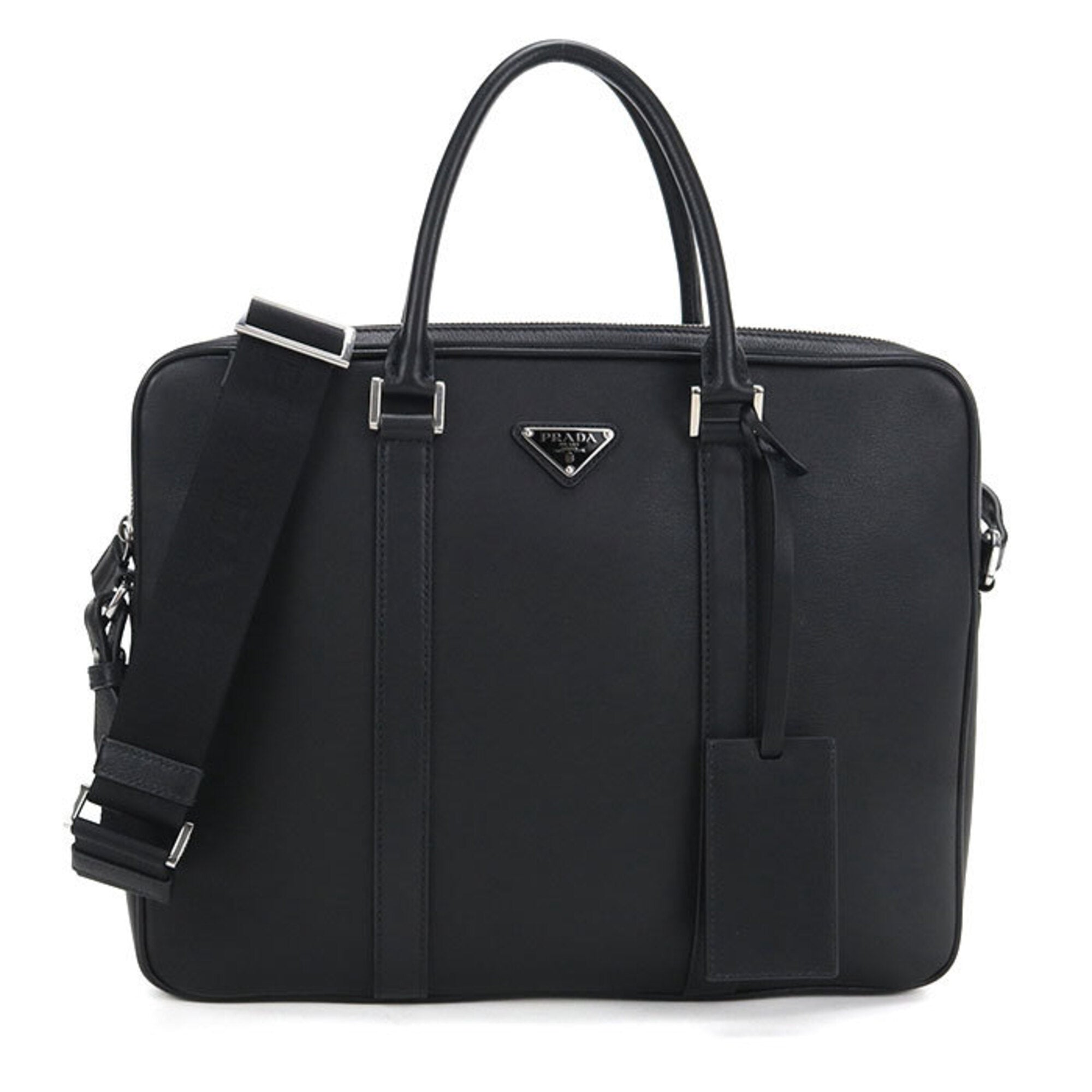 Prada Black Leather Briefcase (Pre-Owned)