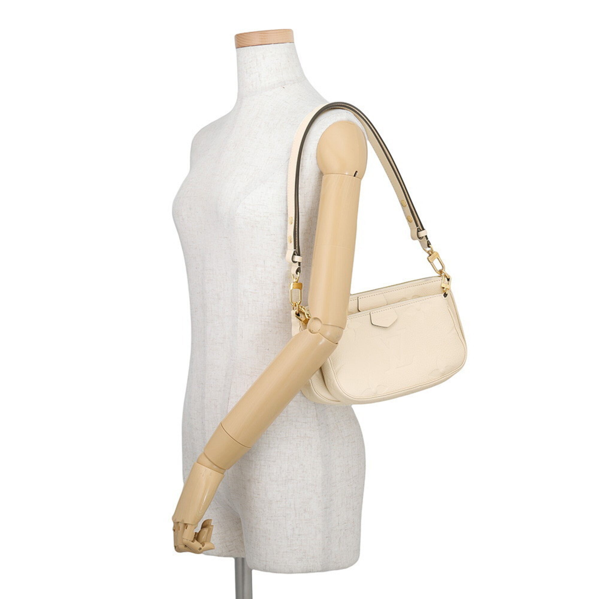 Louis Vuitton Cream Monogram Empreinte Pochette Shoulder Bag (Pre-Owned)