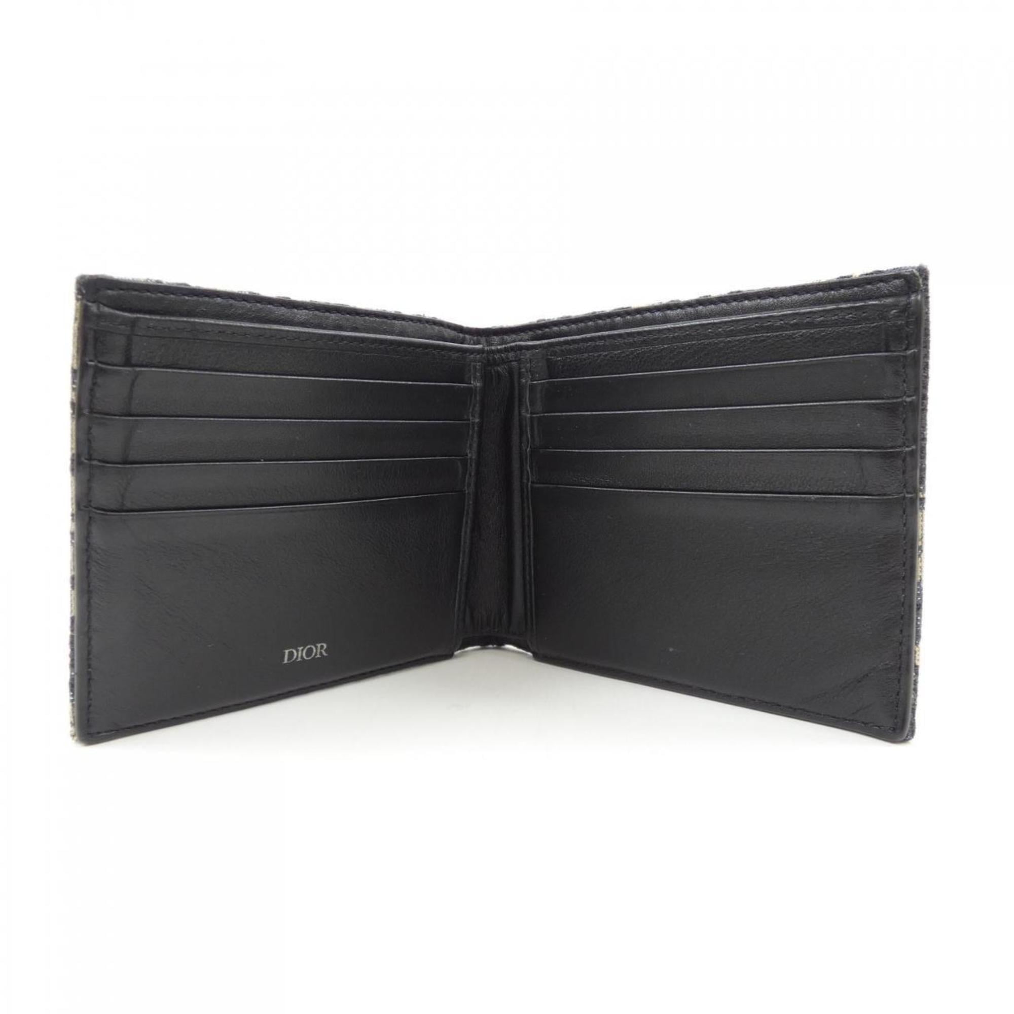 Christian Dior Beige Black Navy Wallet (Bi-Fold) (Pre-Owned)