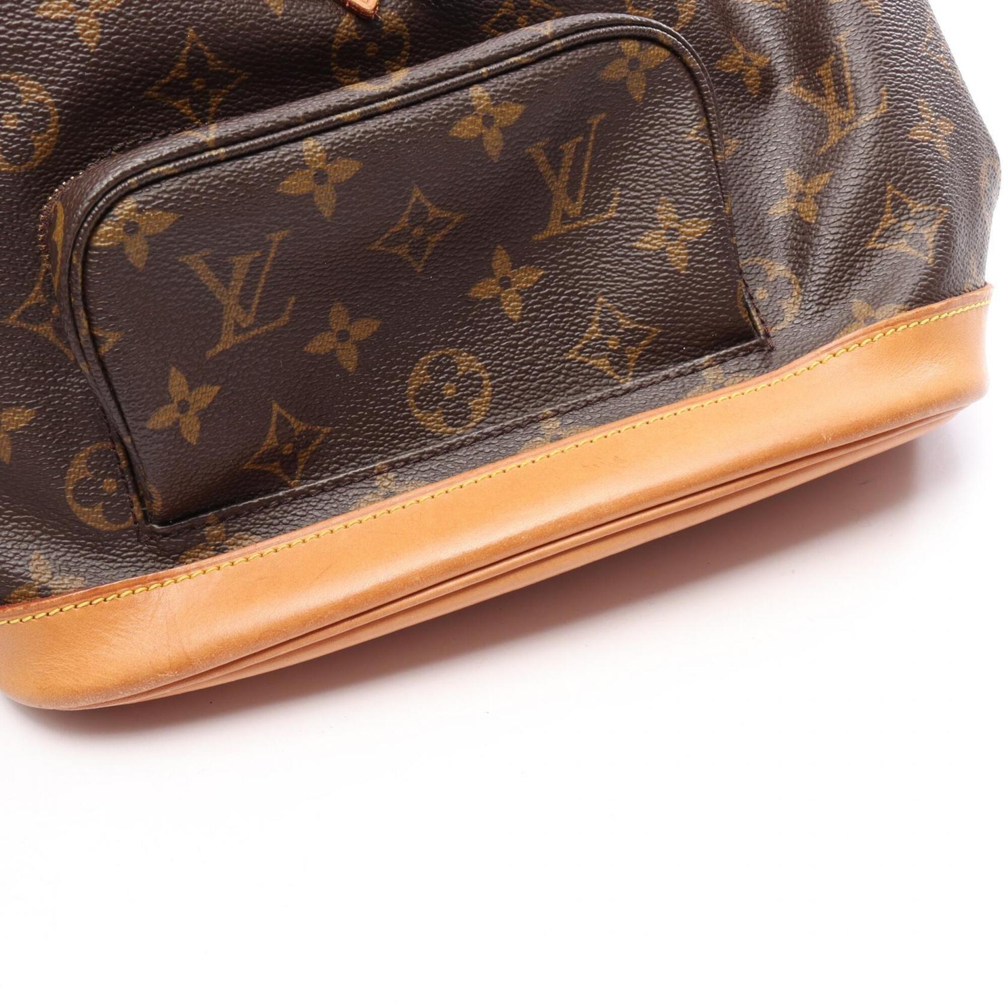 Louis Vuitton Brown Coated Canvas Leather Backpack Handbag (Pre-Owned)