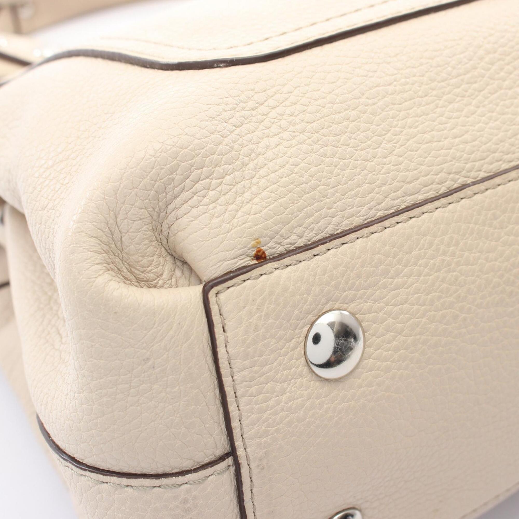 Coach Ivory Yellow Leather Patent Leather Handbag Shoulder Bag (Pre-Owned)