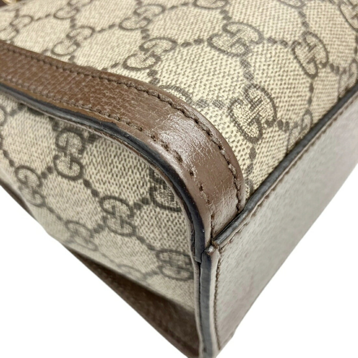Gucci Beige Gg Supreme Leather Handbag Shoulder Bag (Pre-Owned)