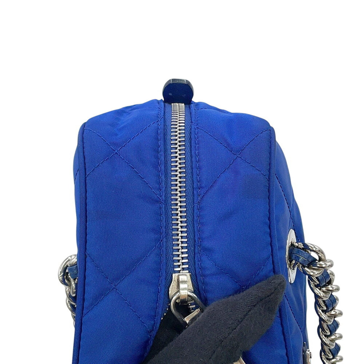 Prada Blue Nylon Handbag Shoulder Bag (Pre-Owned)
