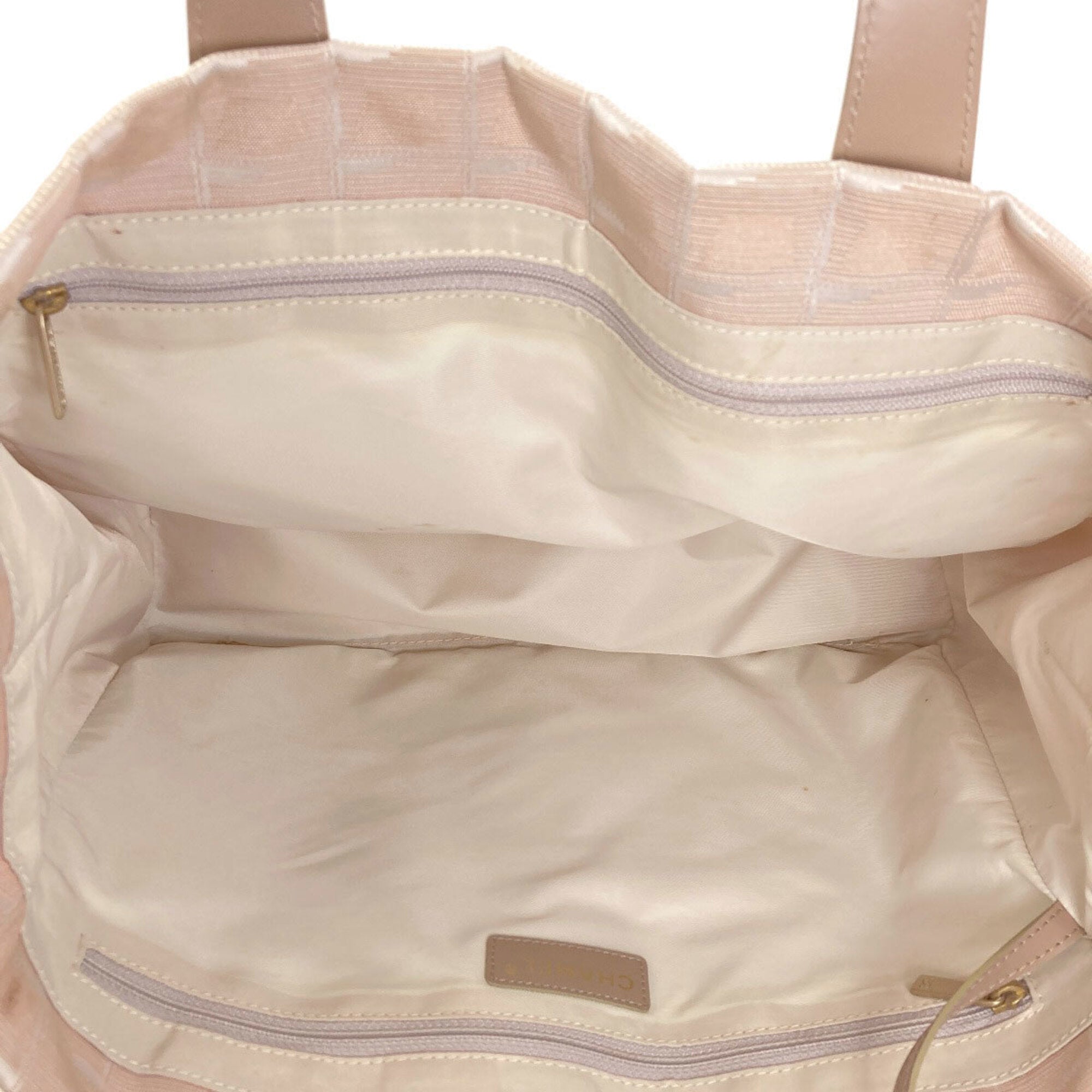 Chanel New Travel Line Beige Jacquard Tote Bag (Pre-Owned)