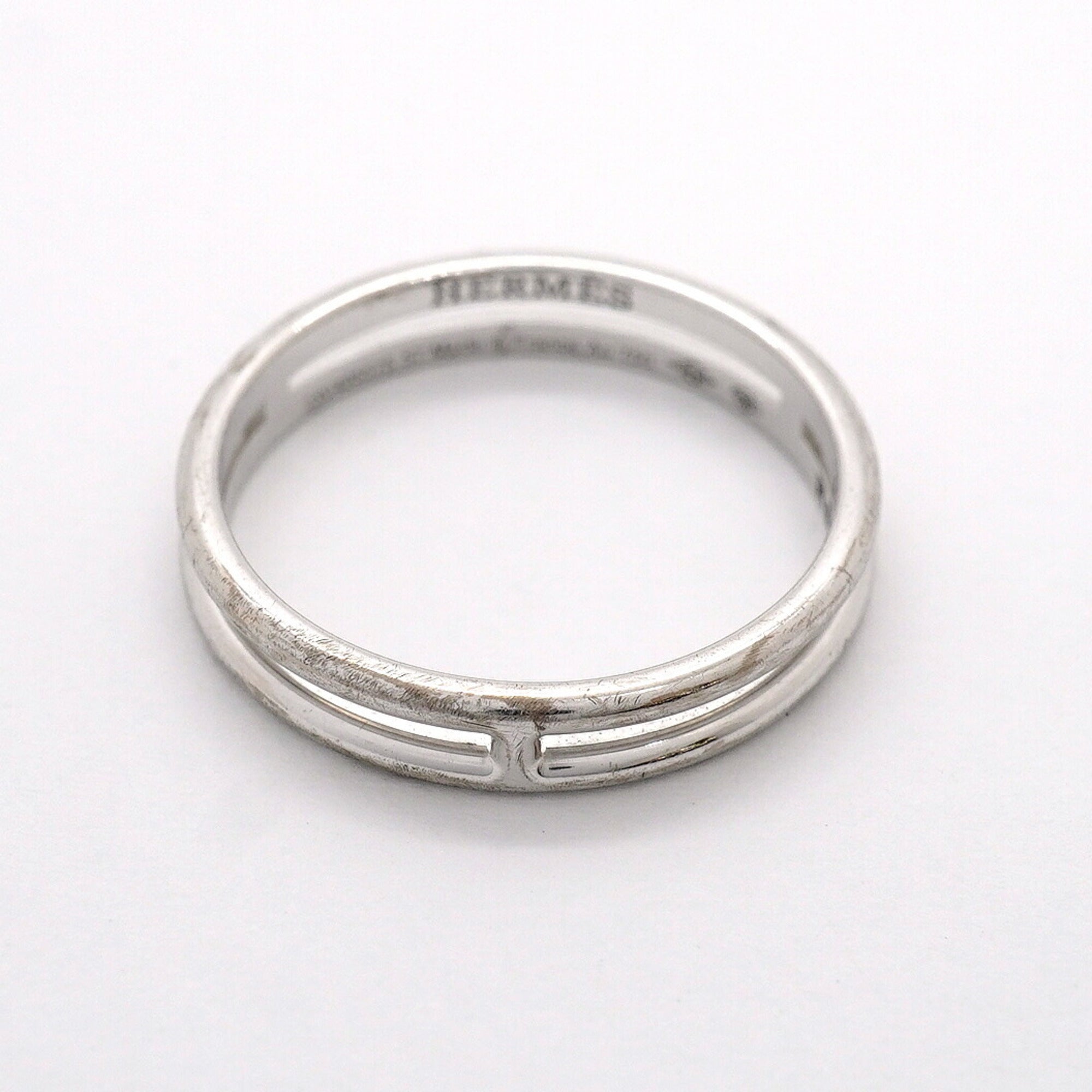 Hermes White Gold (18K) Band Ring (Pre-Owned)