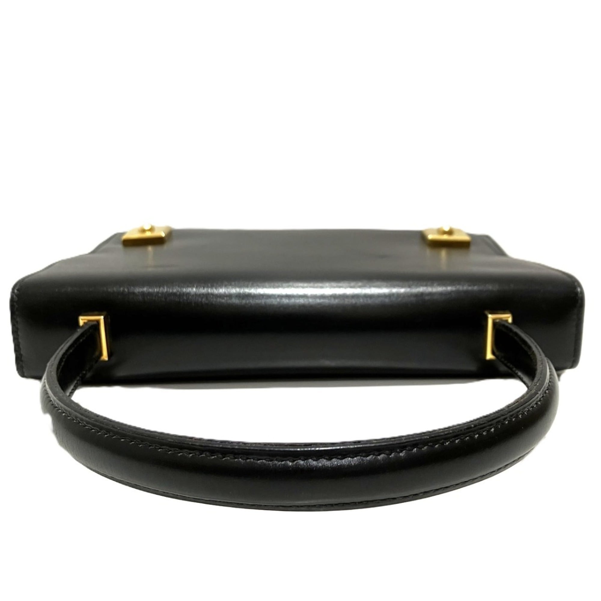 Hermes Piano Black Box Calf Leather Handbag (Pre-Owned)