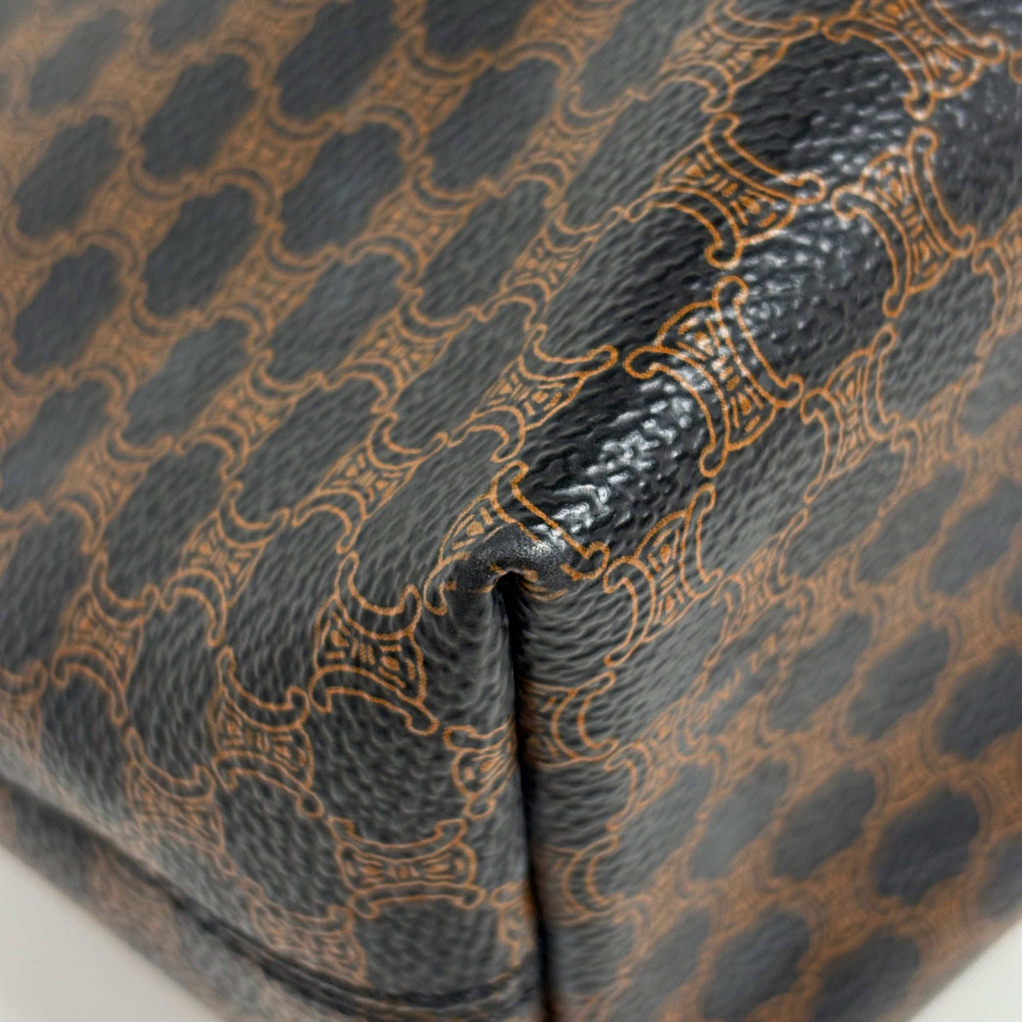 Celine Black Brown Coated Canvas Leather Tote Bag (Pre-Owned)