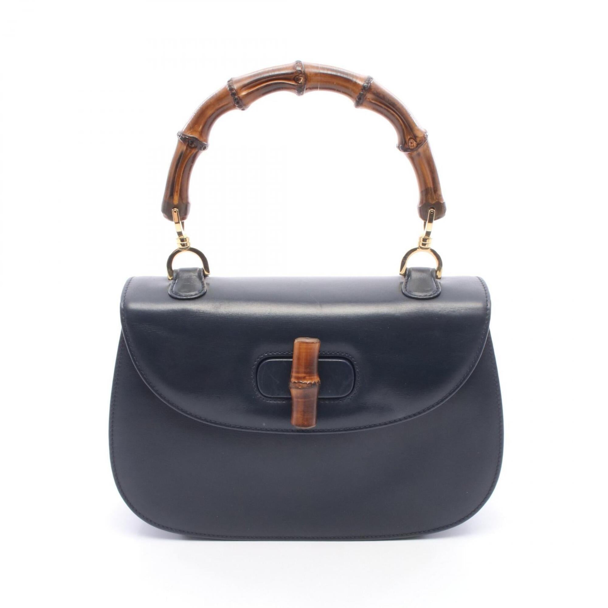 Gucci Navy Leather Handbag (Pre-Owned)
