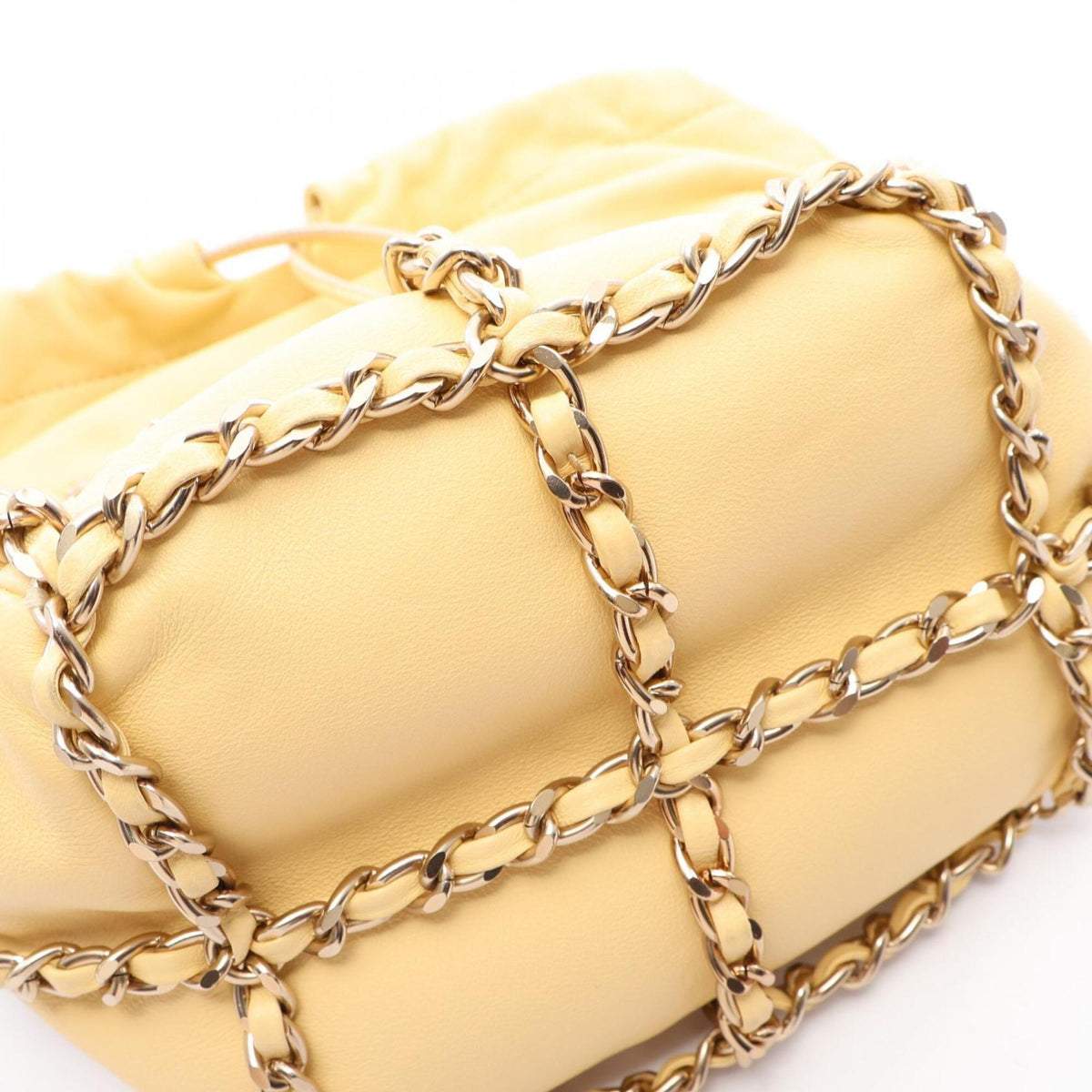 Chanel Yellow Leather Handbag Shoulder Bag (Pre-Owned)