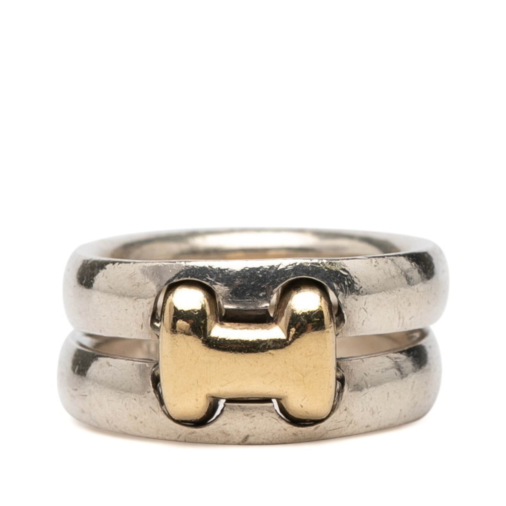 Hermes Yellow Gold (18K) Silver 925 Band Ring (Pre-Owned)