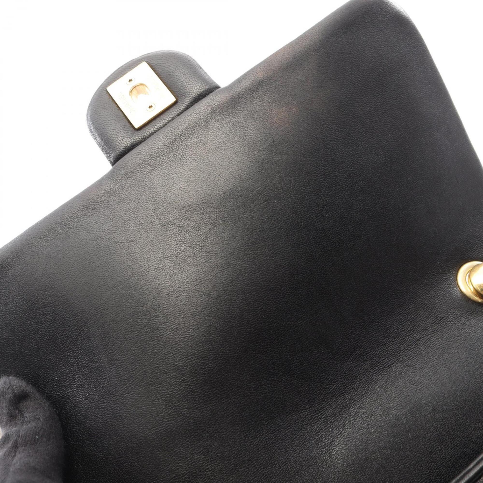 Chanel Black Leather Handbag Shoulder Bag (Pre-Owned)