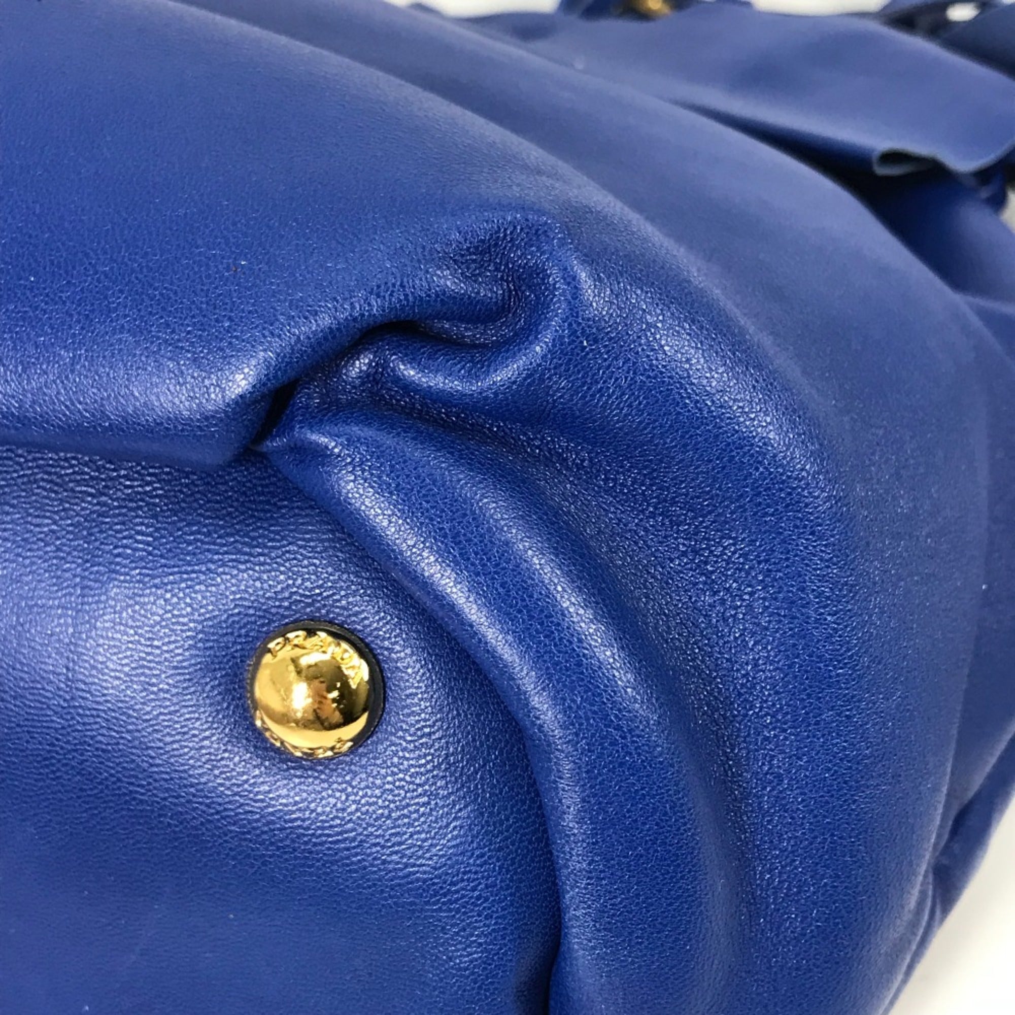 Prada Blue Leather Handbag (Pre-Owned)
